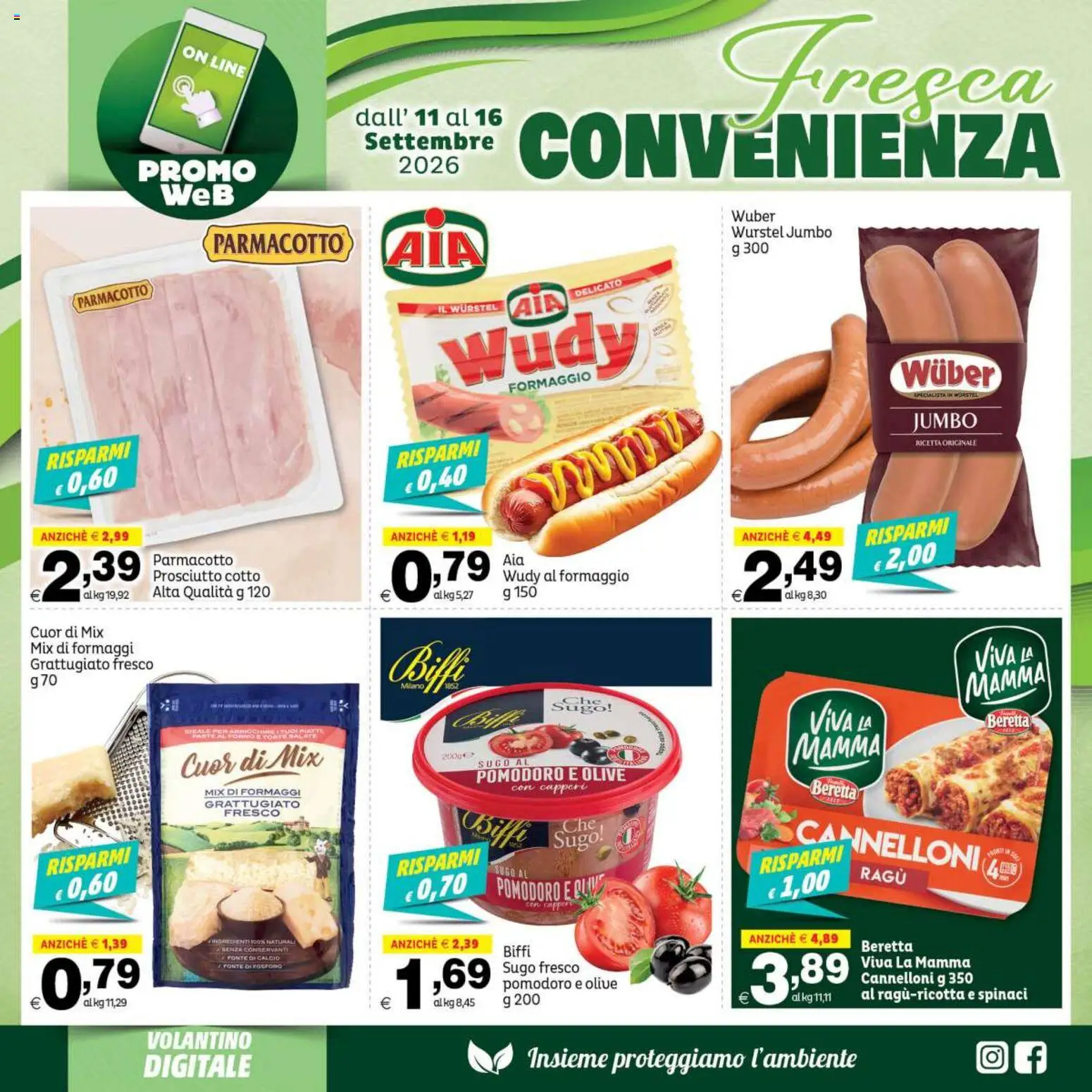 Volantino Elite Supermercati del 11/09/2026 | Pagina: 3 | Prodotti: Cannelloni, Prosciutto, Wurstel, Sugo