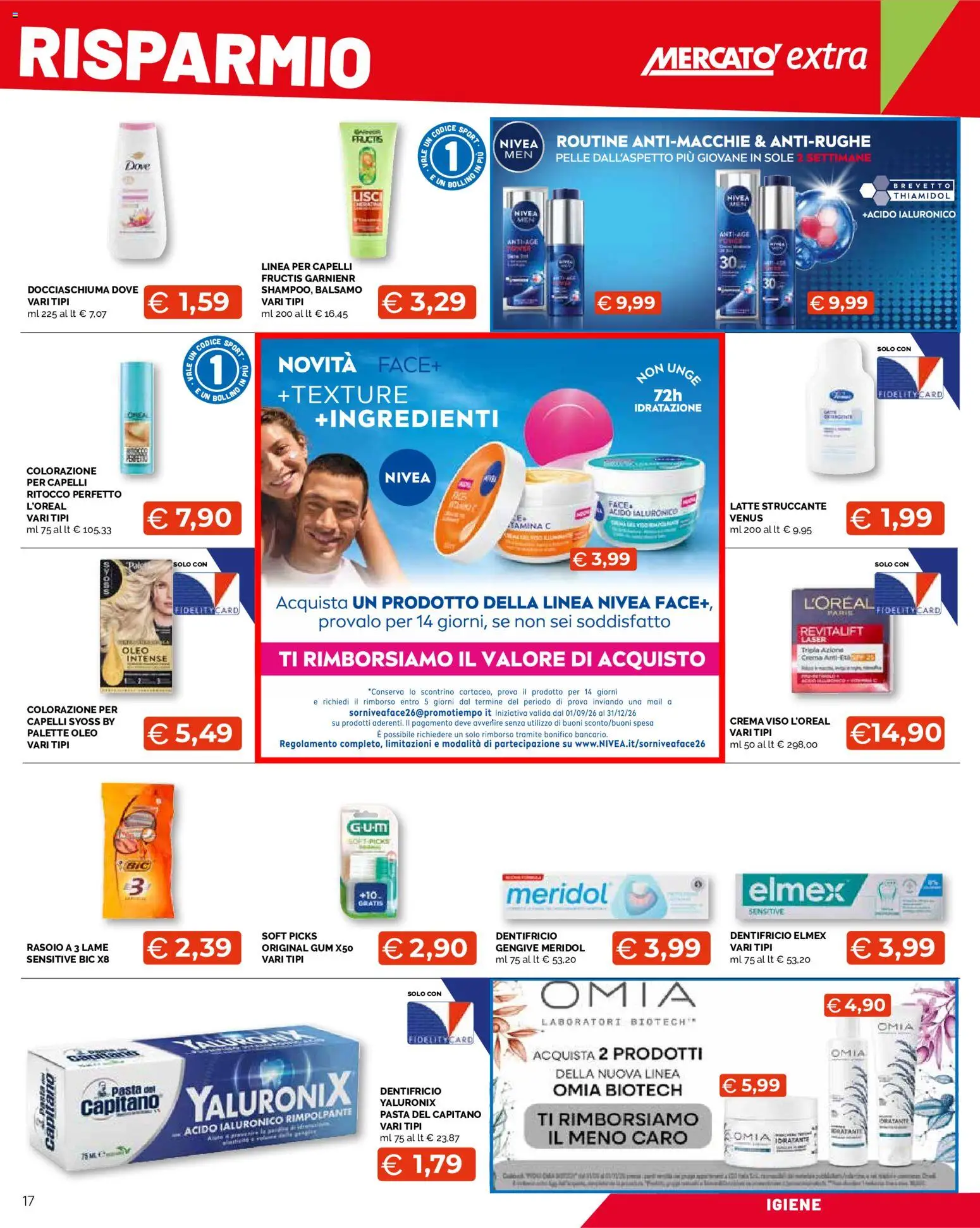 Volantino Mercatò del 22/10/2026 | Pagina: 17 | Prodotti: Caro, Dentifricio, Crema viso, Ingredienti