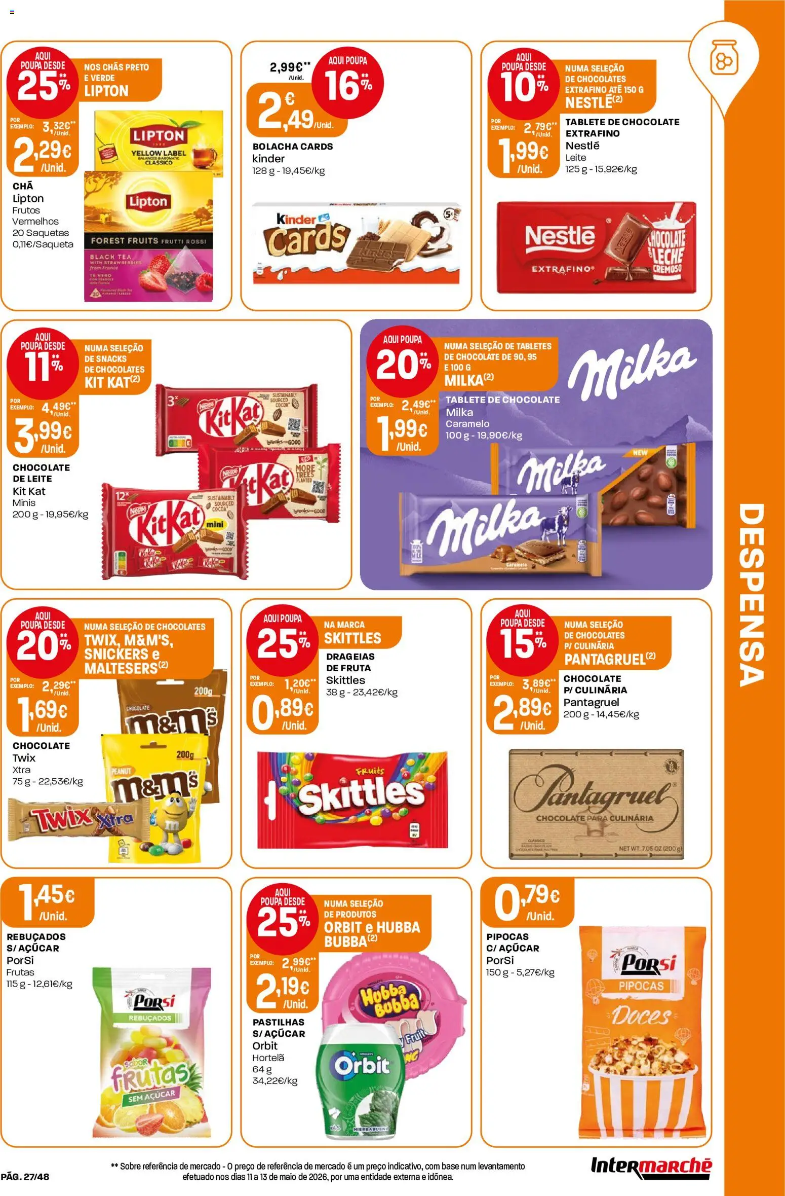 Intermarché folheto │ válido de 11.06.2026 | Página: 27 | Produtos: Hortelã, Chocolates, Base, Doces
