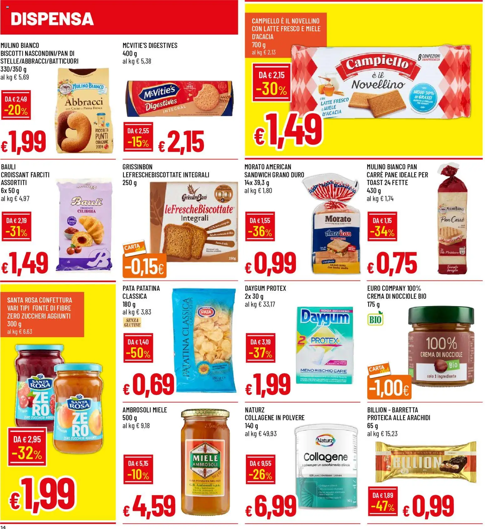 Volantino Galassia del 09/07/2026 | Pagina: 14 | Prodotti: Crema, Pane, Panna, Miele