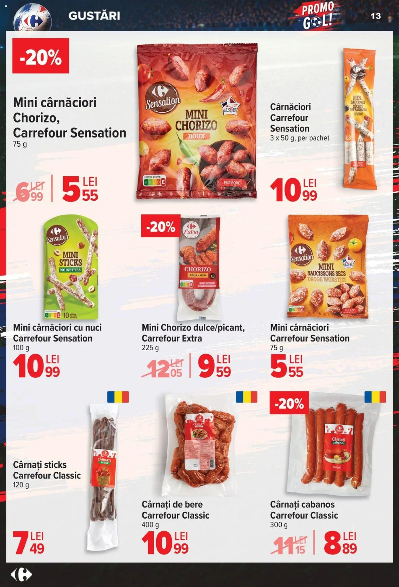 Noul catalog Carrefour – valabil de la 03.06.2026 | Pagină: 13 | Produse: Bere, Nuci, Cârnați