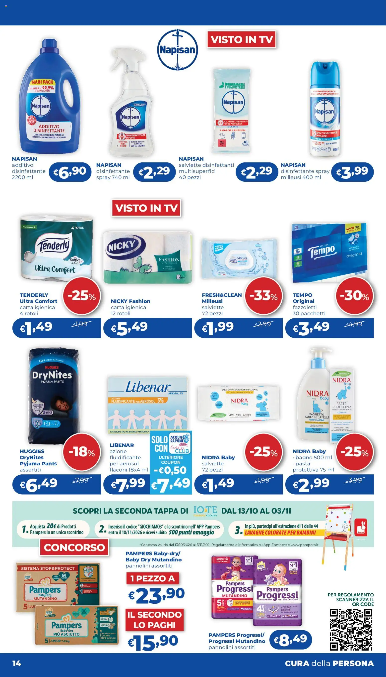 Volantino Acqua e Sapone del 15/10/2026 | Pagina: 14 | Prodotti: Sapone, Latte, The, TV