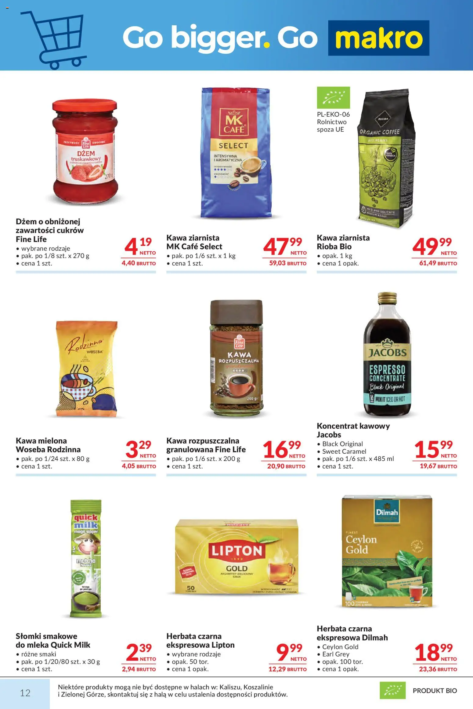 Makro gazetka od 29.09.2026 | Strona: 12 | Produkty: Kawa rozpuszczalna, Dżem, Herbata, Czarna herbata