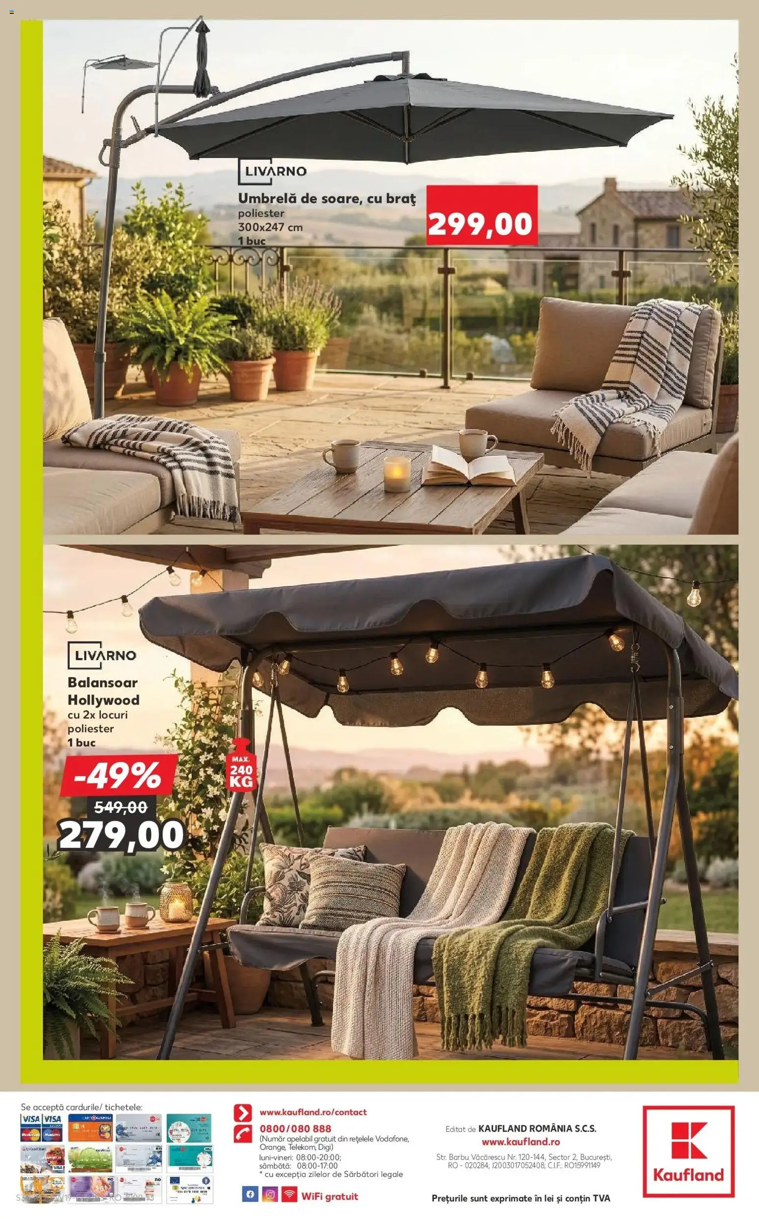 Noul catalog Kaufland – valabil de la 06.05.2026 | Pagină: 30 | Produse: Umbrelă, Balansoar
