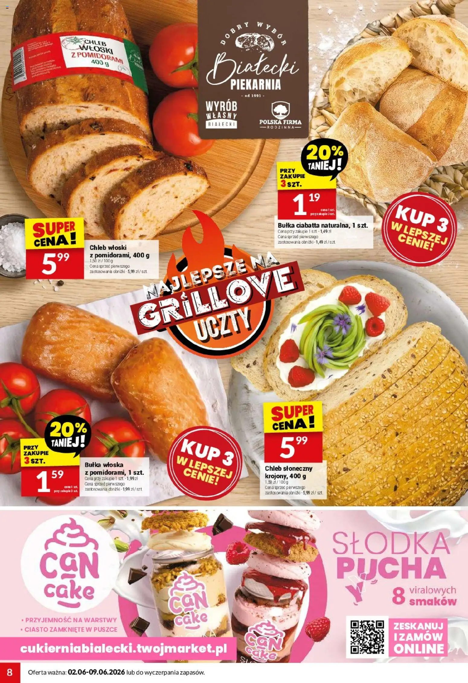 Twój Market gazetka od 02.06.2026 | Strona: 8 | Produkty: Ciasto, Piekarnia, Bułka, Chleb