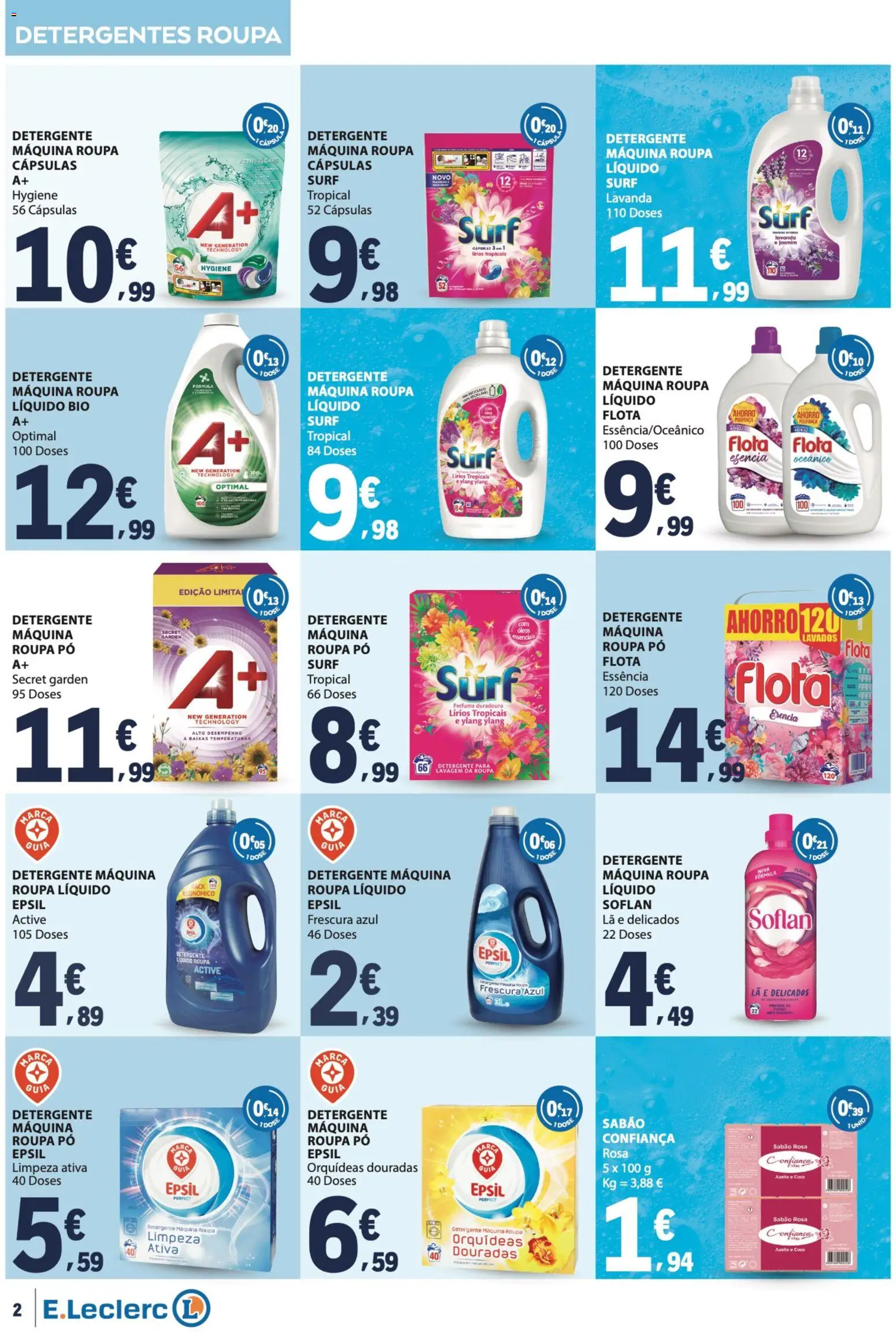 E.Leclerc folheto Especial Limpeza do Lar │ válido de 09.06.2026 | Página: 2 | Produtos: Azeite, Perfume, Pó, Detergente