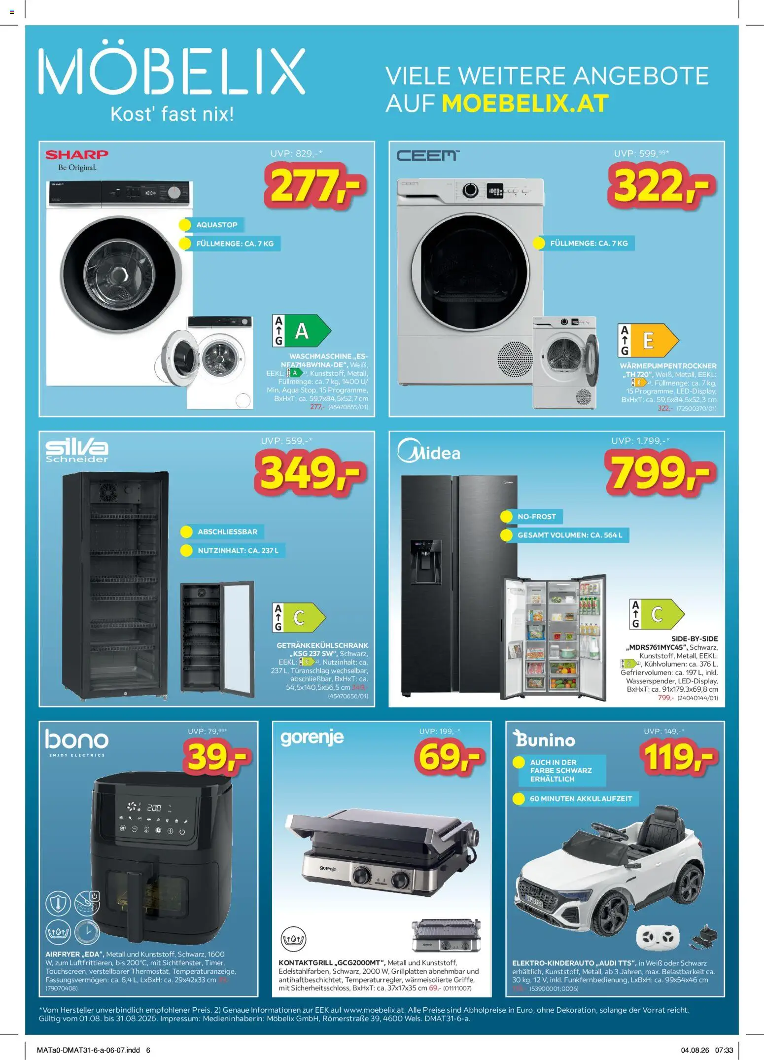 Möbelix Die Besten Online Deals gültig ab 01.08.2026 | Seite: 6 | Produkte: Waschmaschine