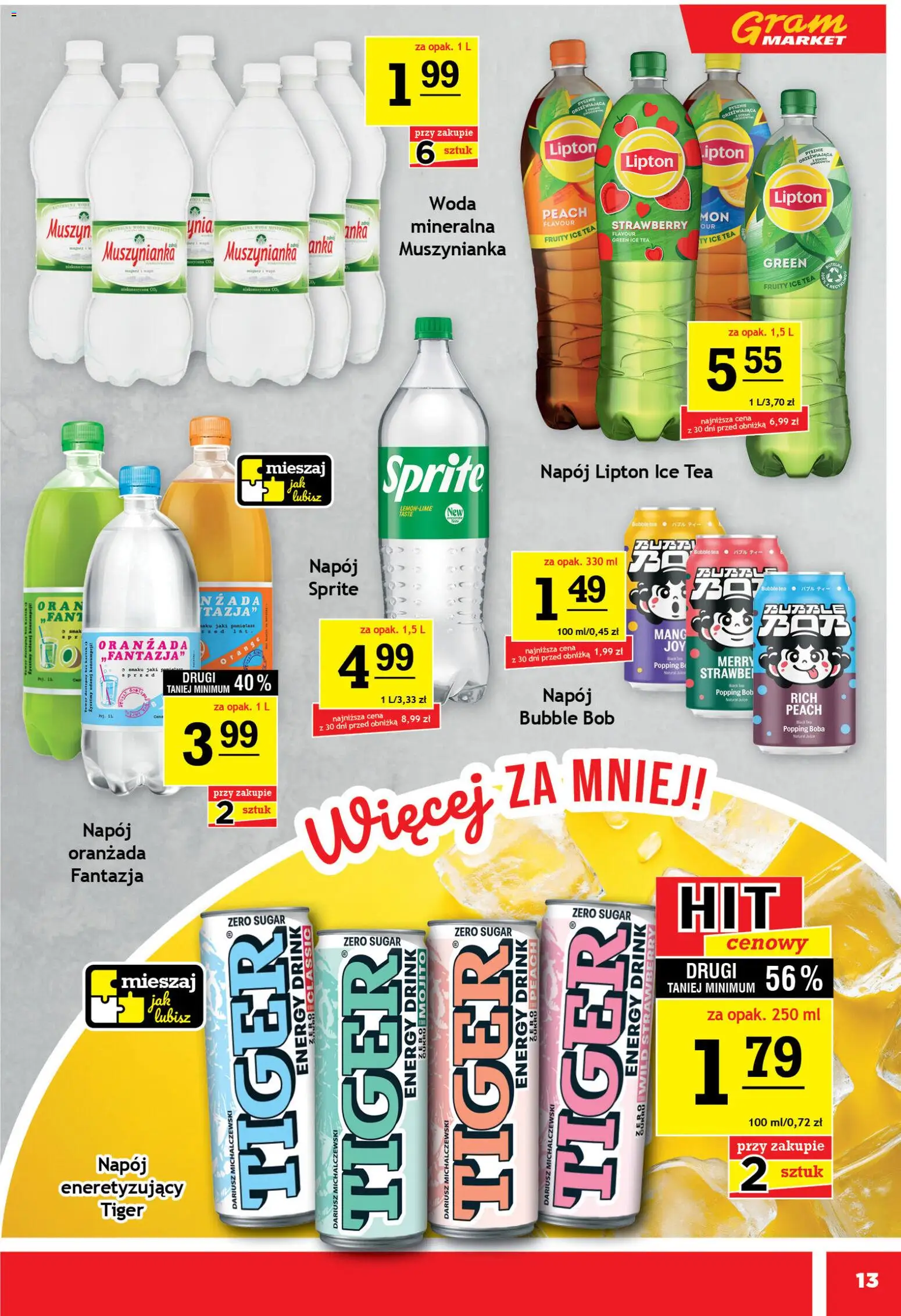 Gram Market gazetka od 20.05.2026 | Strona: 13 | Produkty: Ice Tea, Sprite, Bób, Woda