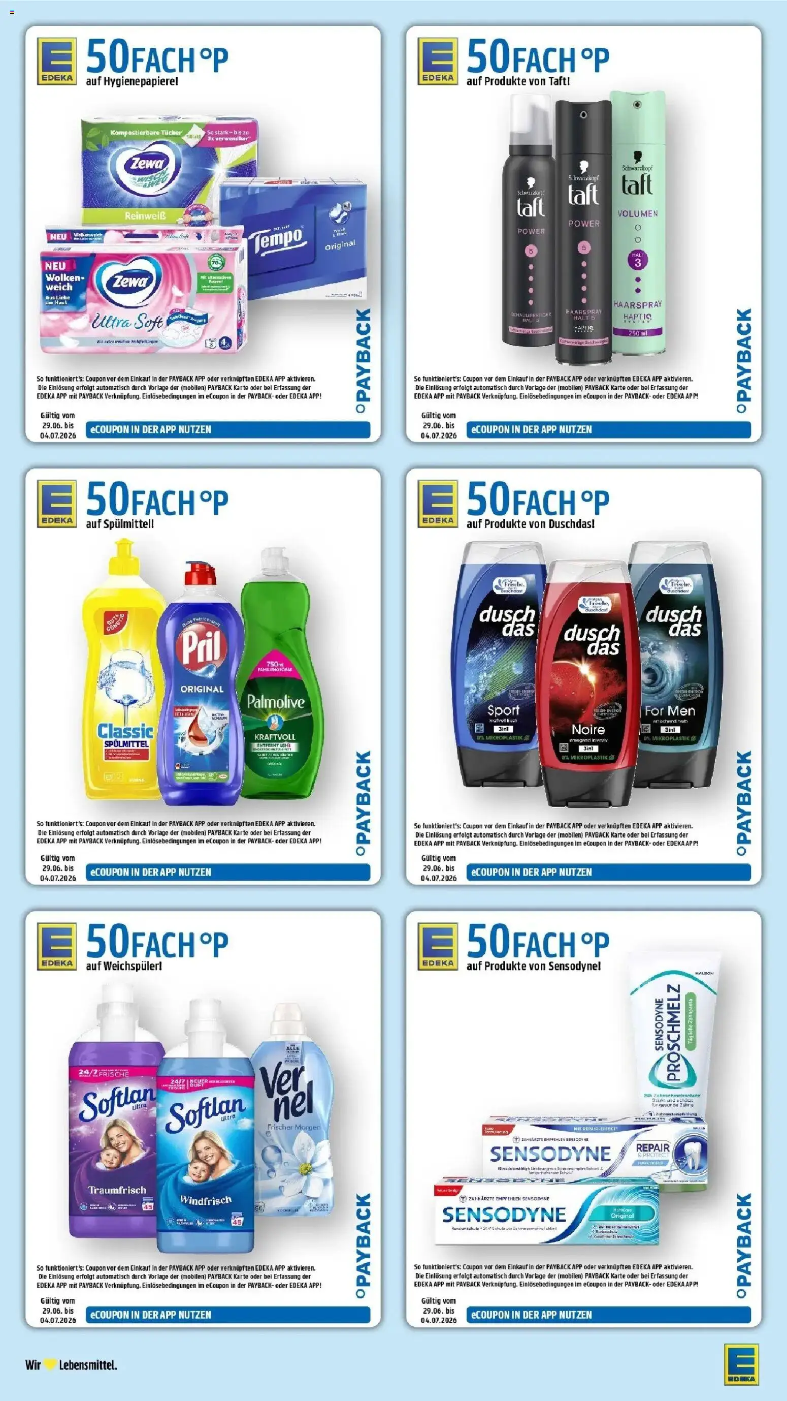 Edeka prospekt Römerberg – gültig ab 29.06.2026 | Seite: 39 | Produkte: Zewa, Haarspray, Weichspüler, Duschdas