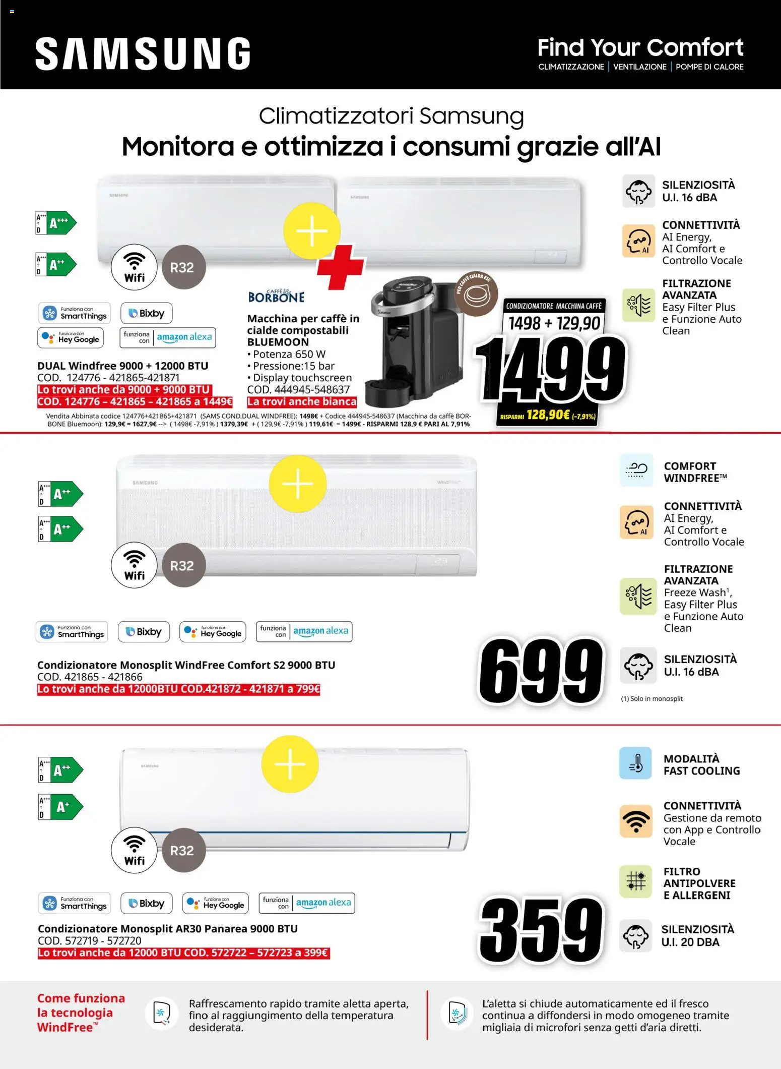 Volantino Media World del 09.06.2026 | Pagina: 3 | Prodotti: Macchina da caffe, Caffè, Condizionatore, Samsung