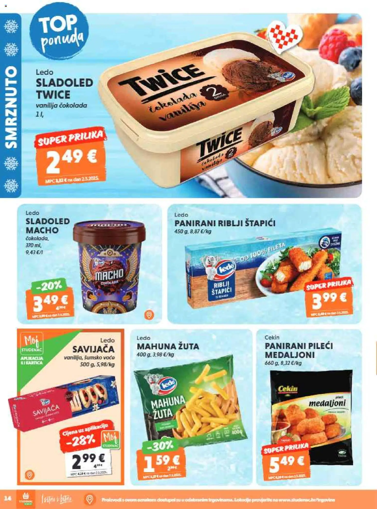 Studenac katalog | vrijedi od 10.06.2026 | Stranica: 14 | Proizvodi: Ledo, Sladoled, Voće, Štapići