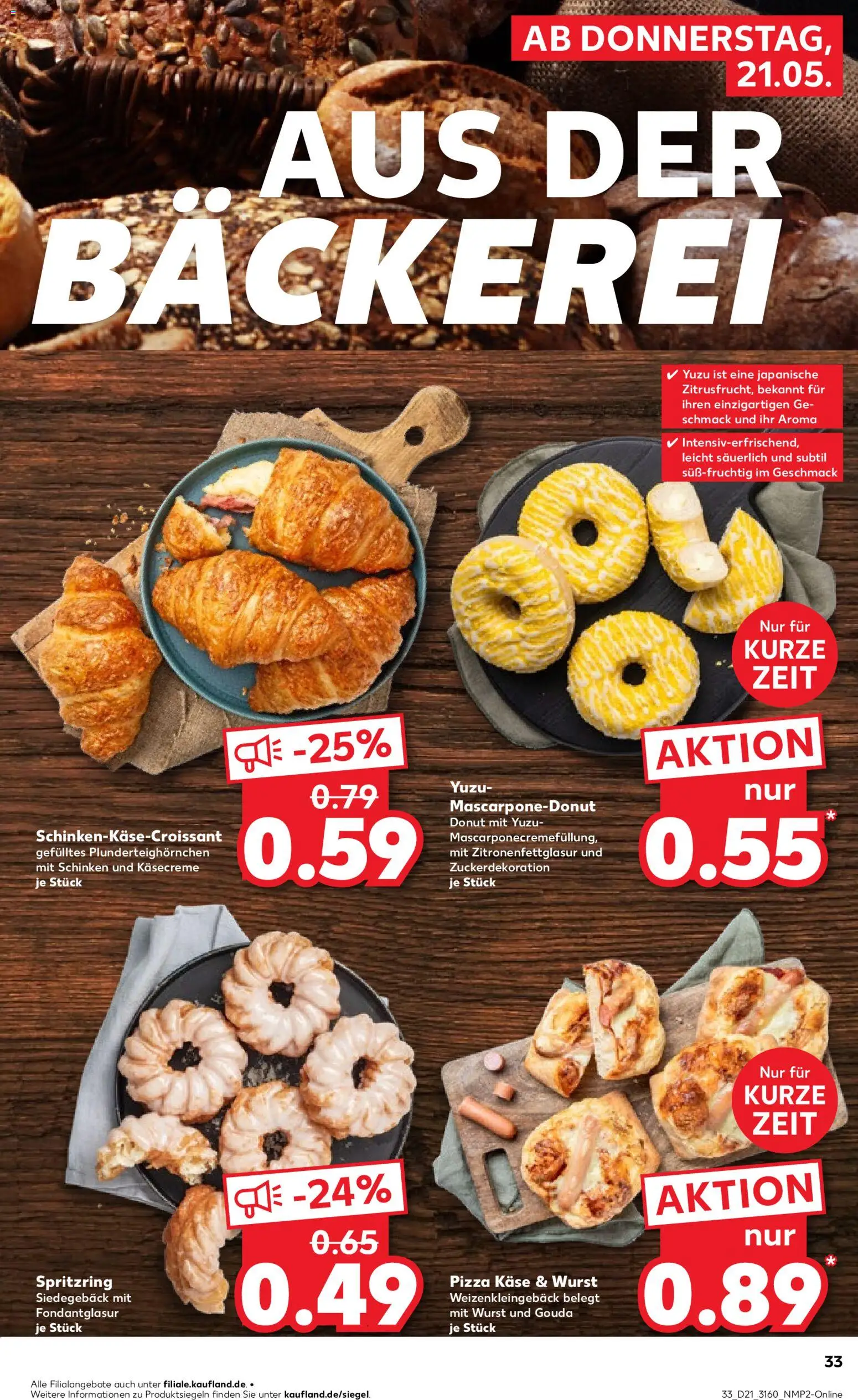 Kaufland Prospekt – gültig ab 21.05.2026 | Seite: 33 | Produkte: Bäckerei, Käse, Gouda, Pizza