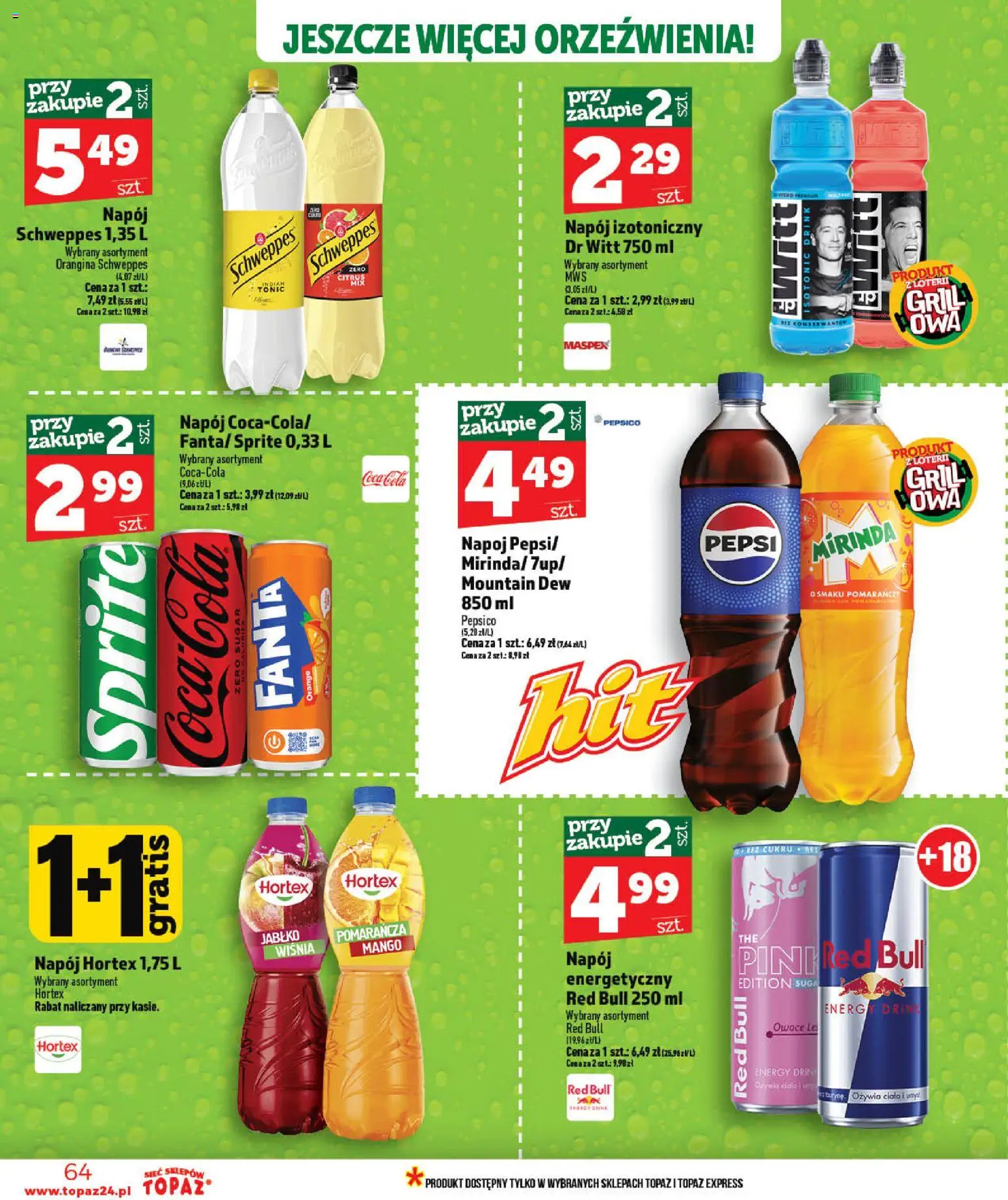 Topaz gazetka - MAZ od 28.05.2026 | Strona: 64 | Produkty: Mango, Pepsi, Coca cola, Owoce