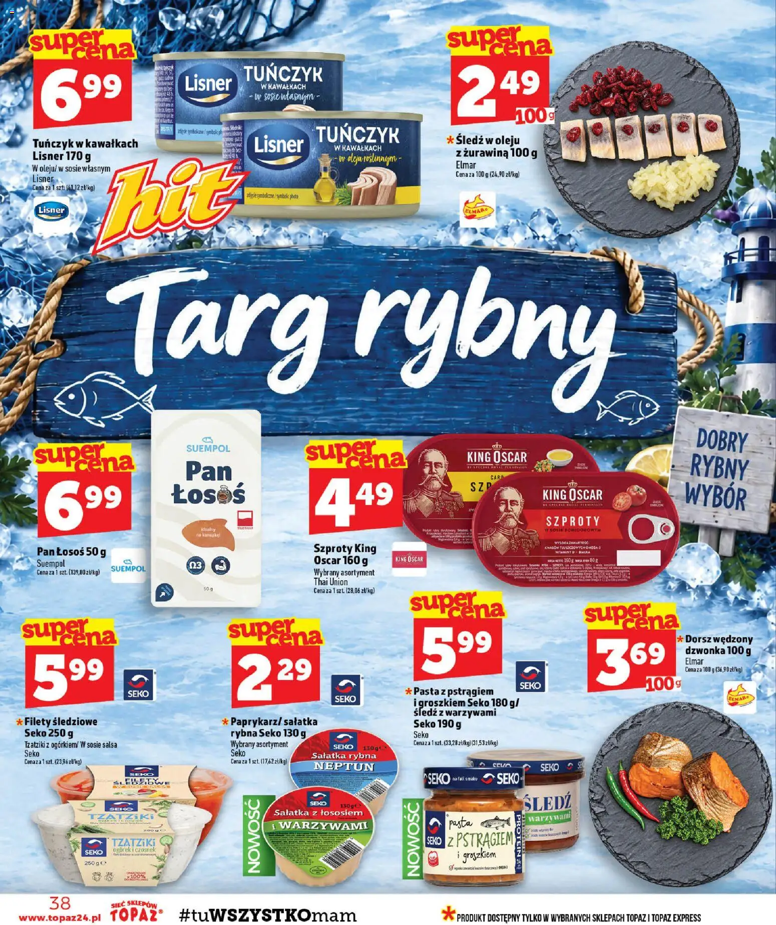 Topaz gazetka od 22.10.2026 | Strona: 38 | Produkty: Czosnek, Rybna, Dorsz, Pasta
