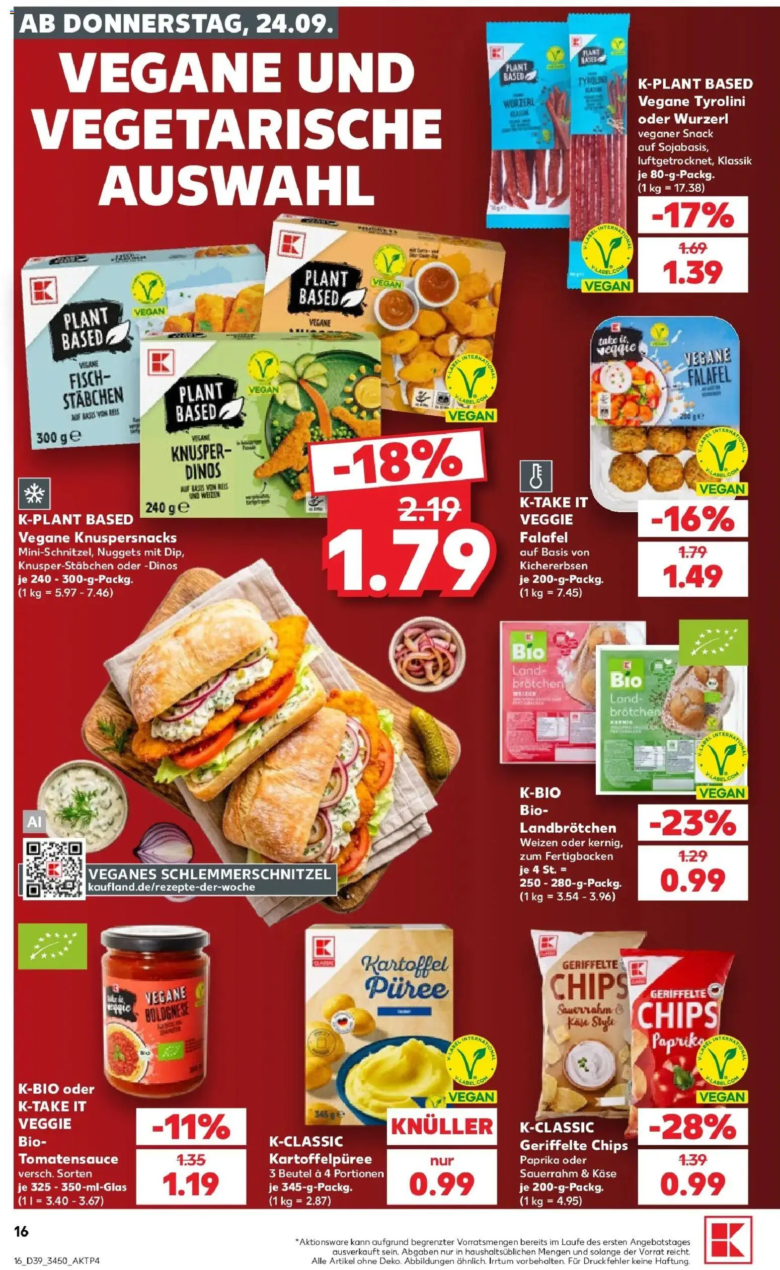 Prospekt Kaufland ab 24.09.2026 » Angebote Online zum Blättern | Seite: 16 | Produkte: Fisch, Paprika, Sauerrahm, Chips
