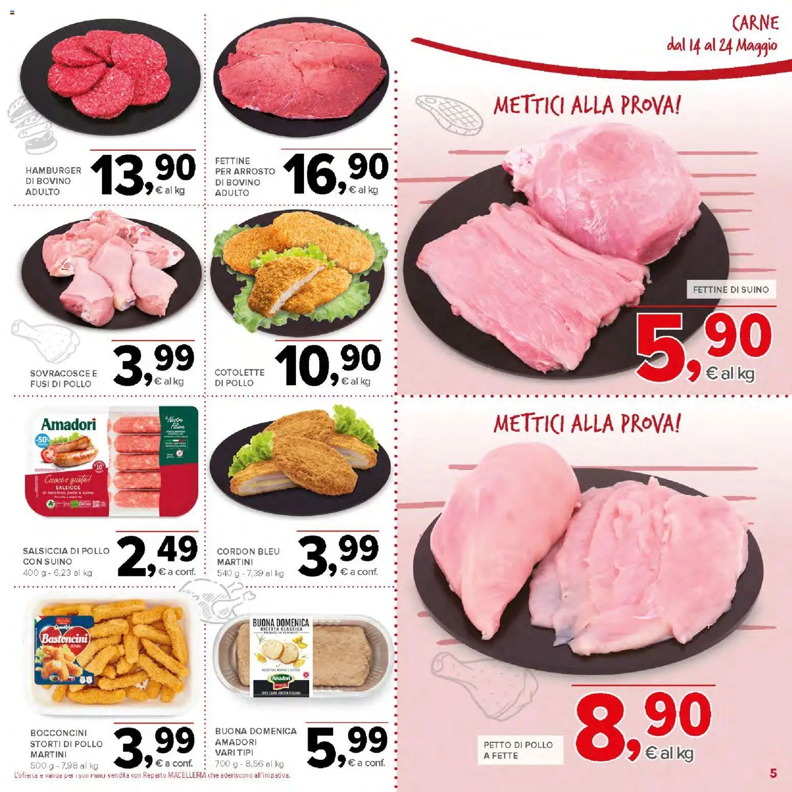 Volantino Todis del 14.05.2026 | Pagina: 5 | Prodotti: Petto di Pollo, Pollo, Suino, Tacchino