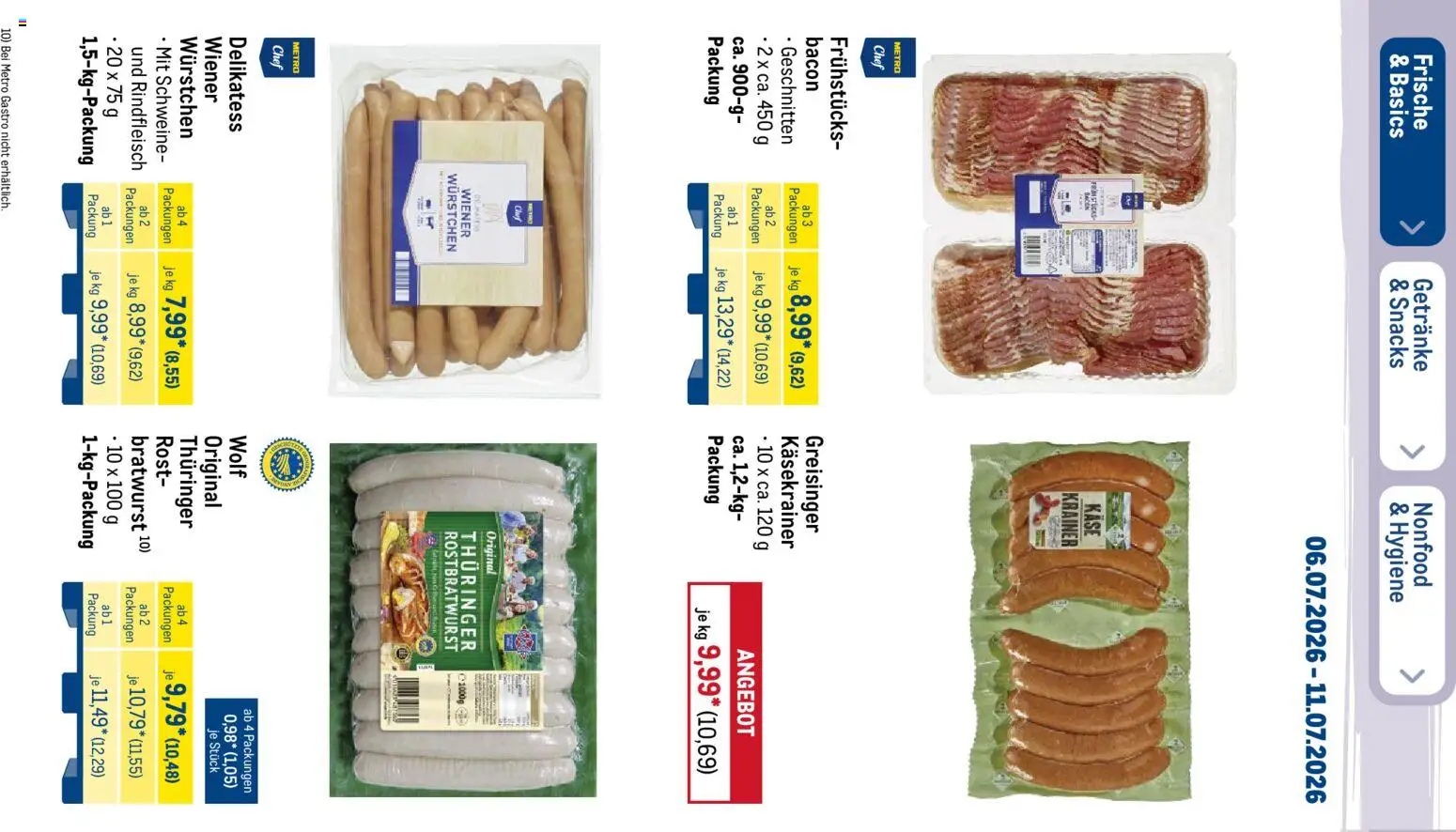 Metro Prospekt – gültig ab 06.07.2026 | Seite: 12 | Produkte: Bratwurst, Käsekrainer, Rindfleisch