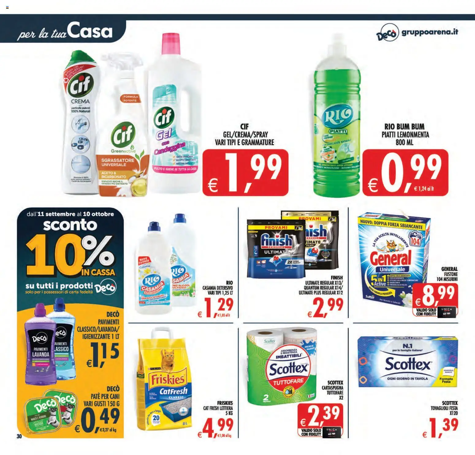 Volantino Decò del 11/09/2026 | Pagina: 33 | Prodotti: Manzo, Piatti, Bicarbonato, Paté per cani