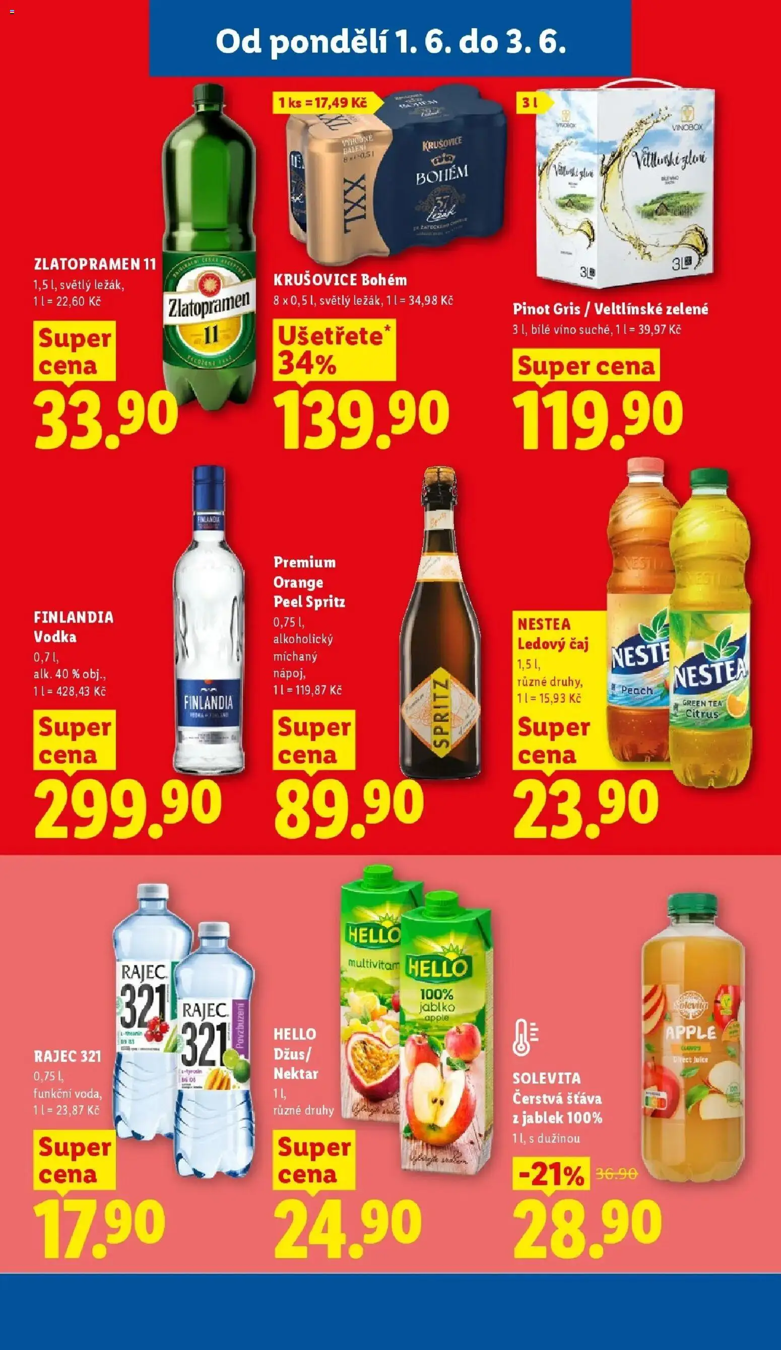 Lidl aktuální leták od 01.06.2026 | Strana: 25 | Produkty: Nestea, Víno, Čaj, Finlandia vodka