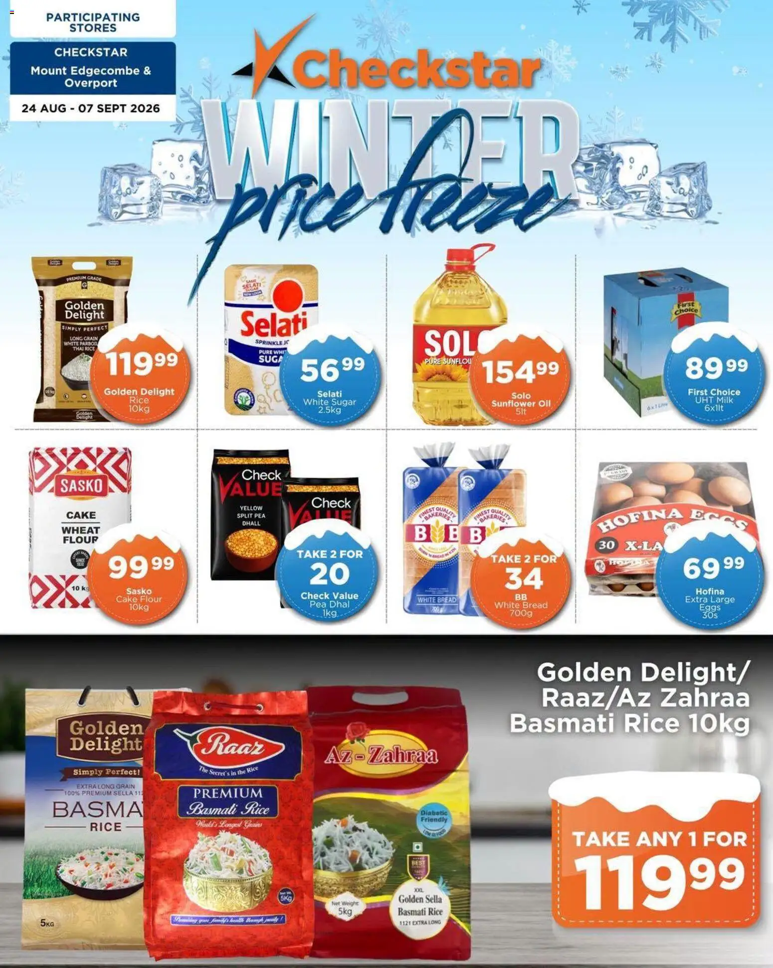 New Check Star catalogue – valid from 24/08/2026 | Page: 1 | Products: Cake, Flour, Bread, Rice