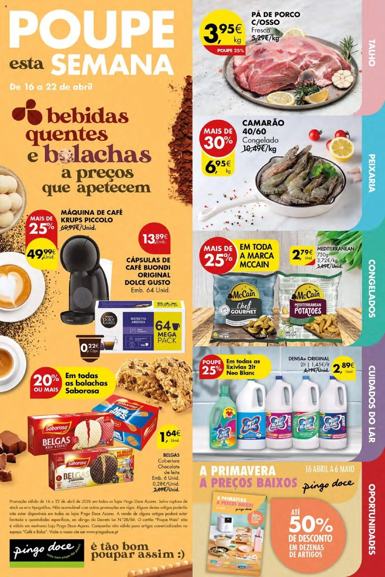 Pingo Doce Poupe Esta Semana Açores │ válido de 16.04.2026 | Página: 1 | Produtos: Máquina de café, Leite, Café, Pá