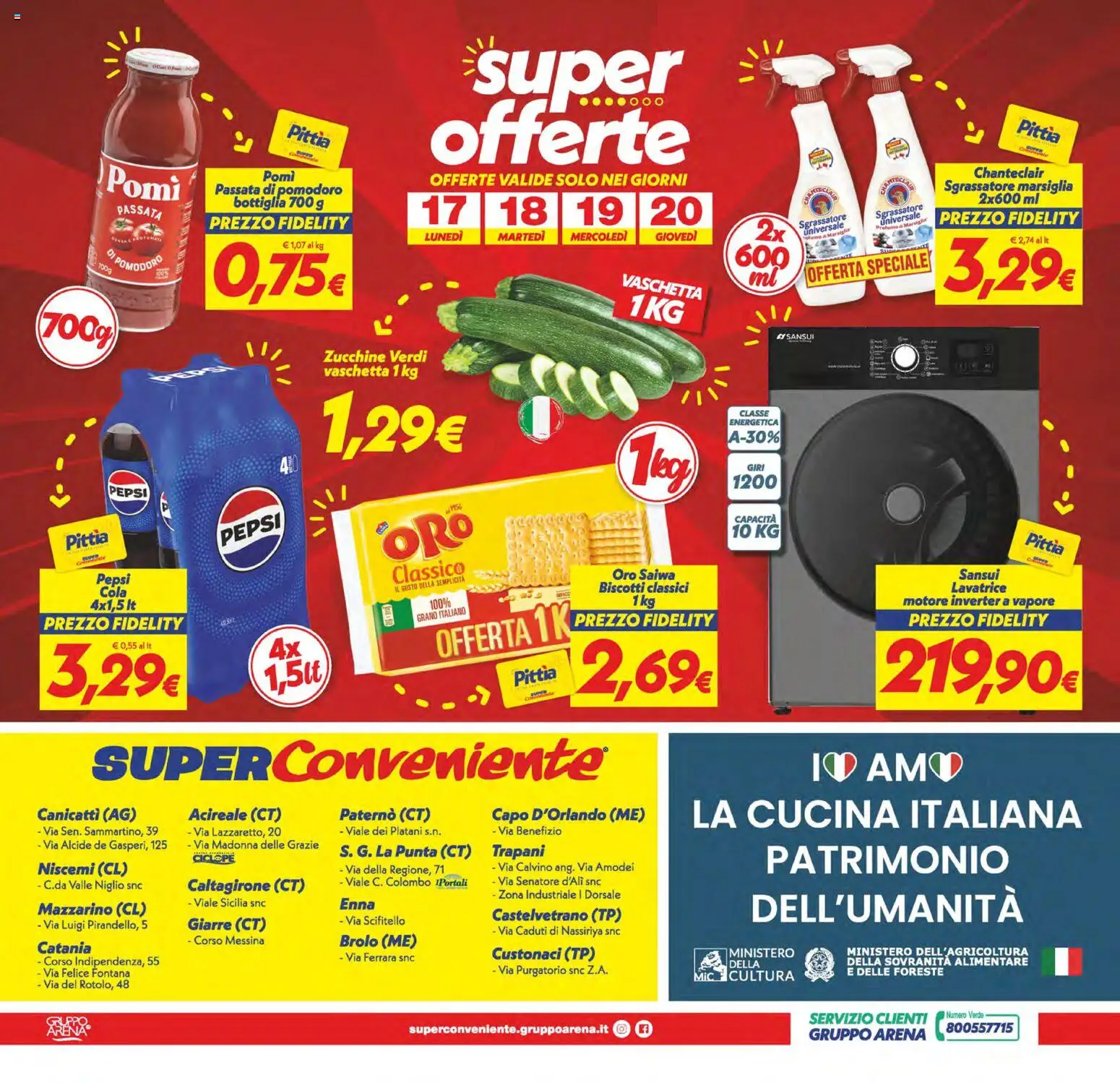 Volantino SuperConveniente del 11/08/2026 | Pagina: 24 | Prodotti: Biscotti, Lavatrice, Pepsi, Bottiglia