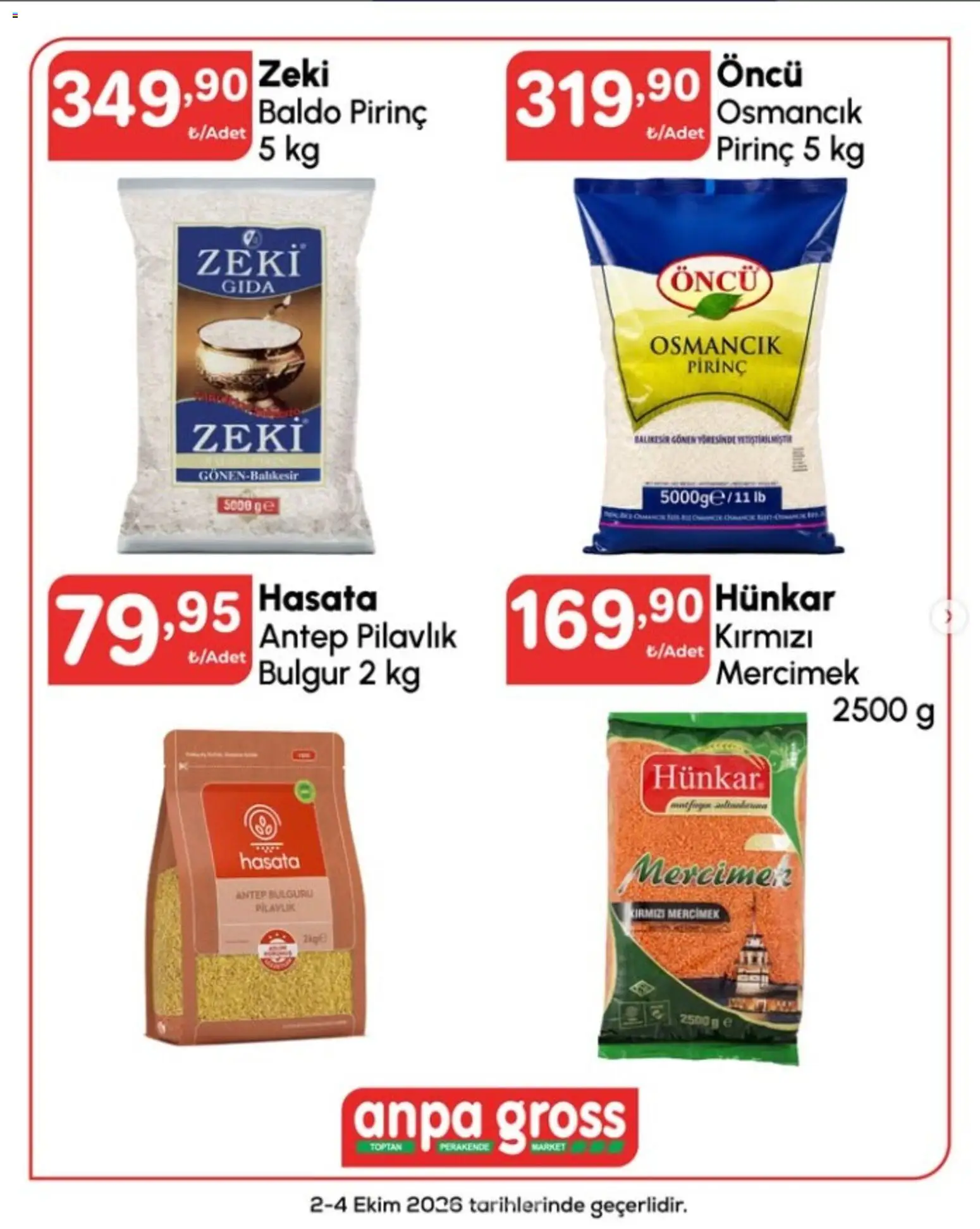 Anpa Gross Katalog - 02 Ekim 2026 tarihinden itibaren geçerlidir | Sayfa: 8 | Ürünler: Mercimek, Pirinç