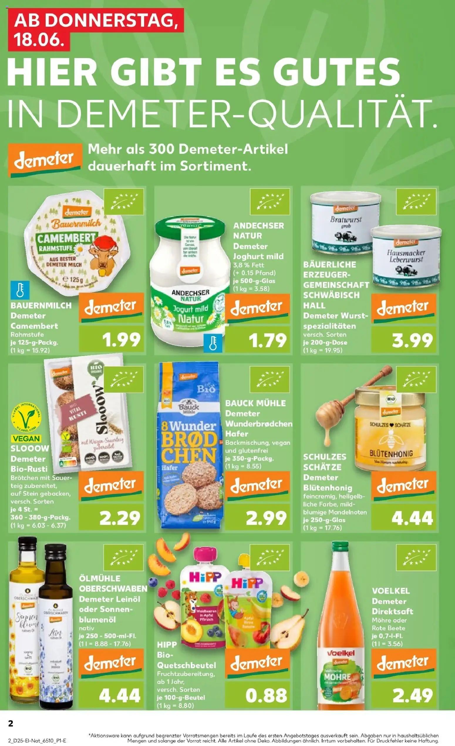 Kaufland Prospekt Lengerich – gültig ab 18.06.2026 | Seite: 2 | Produkte: Mühle, Milch, Joghurt, Bratwurst