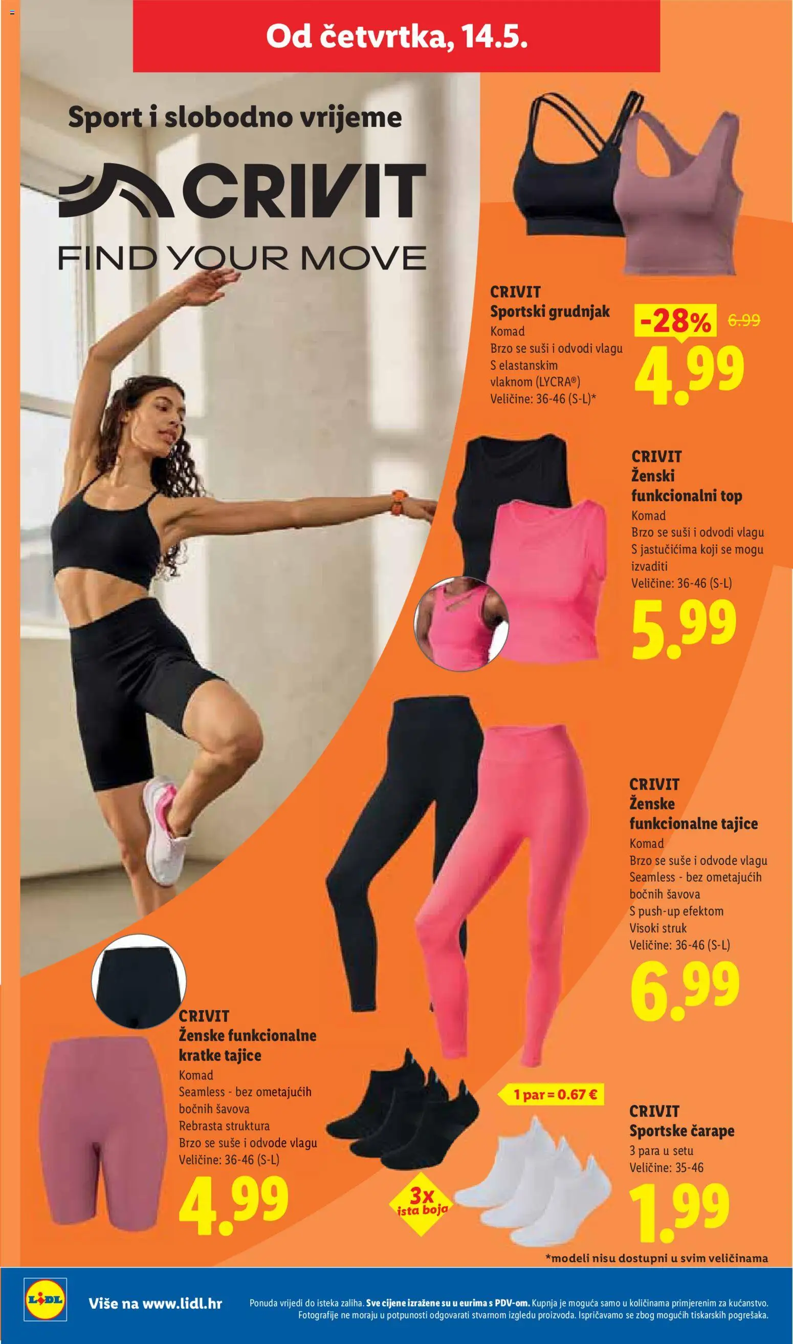 Lidl katalog | vrijedi od 11.05.2026 | Stranica: 40 | Proizvodi: Grudnjak, Čarape, Tajice