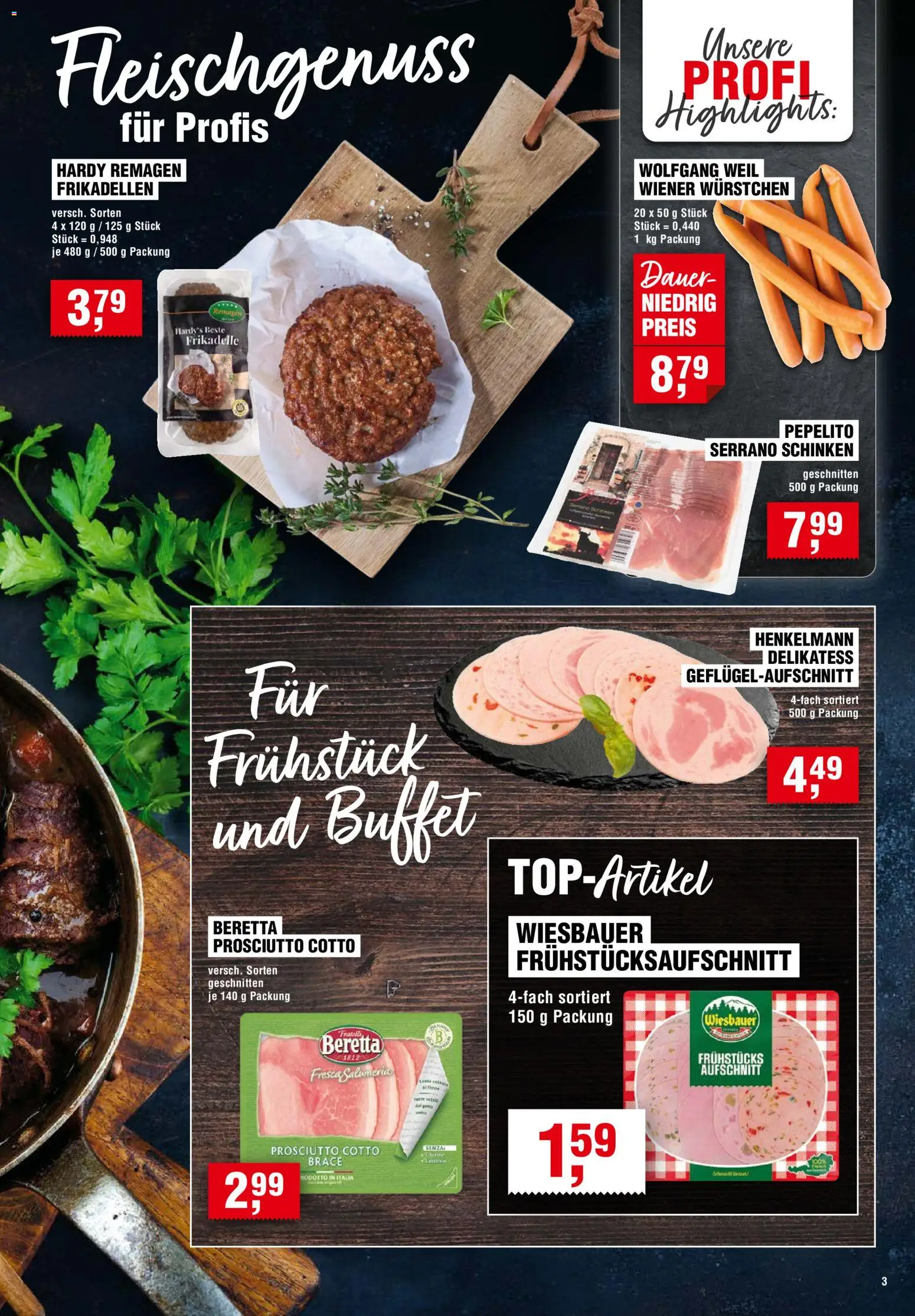 Handelshof Prospekt – gültig ab 29.10.2026 | Seite: 3 | Produkte: Wiener wurstchen, Serrano schinken, Schinken