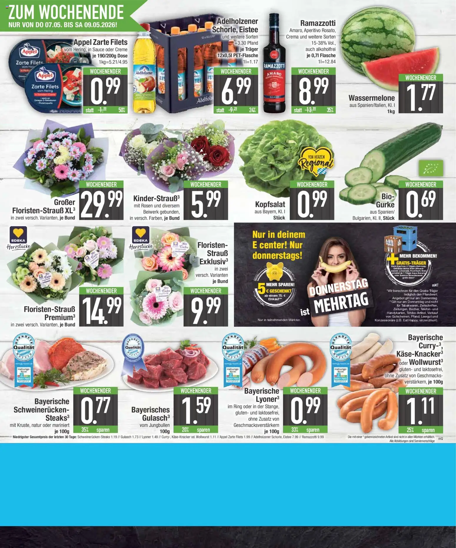 E center Prospekt 	 – gültig ab 04.05.2026 | Seite: 24 | Produkte: Bier, Adelholzener, Creme, Schweinerucken