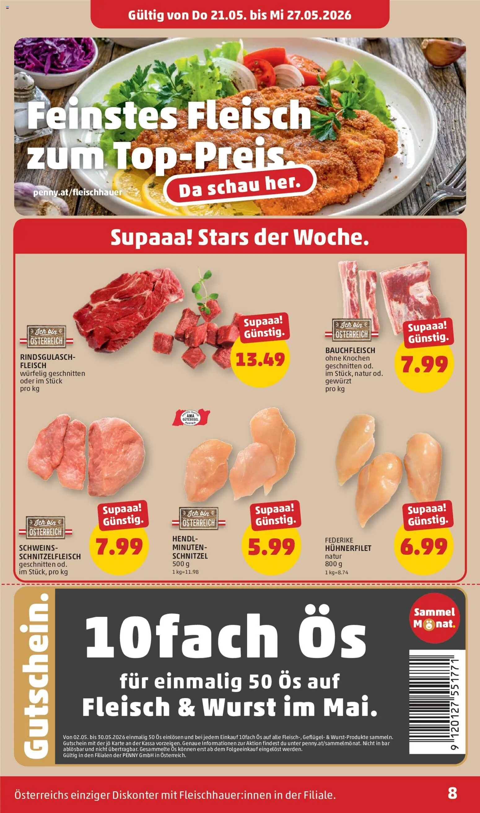 Penny Markt Flugblatt gültig ab 21.05.2026 | Seite: 8 | Produkte: Wurst