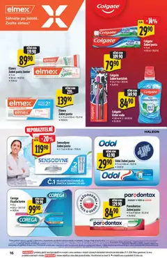 Náhled letáku Colgate Zubní kartáček, Colgate Zubní kartáček od 07.10.2026 | Strana: 16 | Produkty: Corega, Parodontax, Známky, Krém