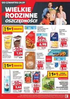 Pogląd oferty "K-CLASSIC Bita śmietana w sprayu, 21% tł. 250 ml opakowanie" - ważna od 24.09.2026 | Strona: 44