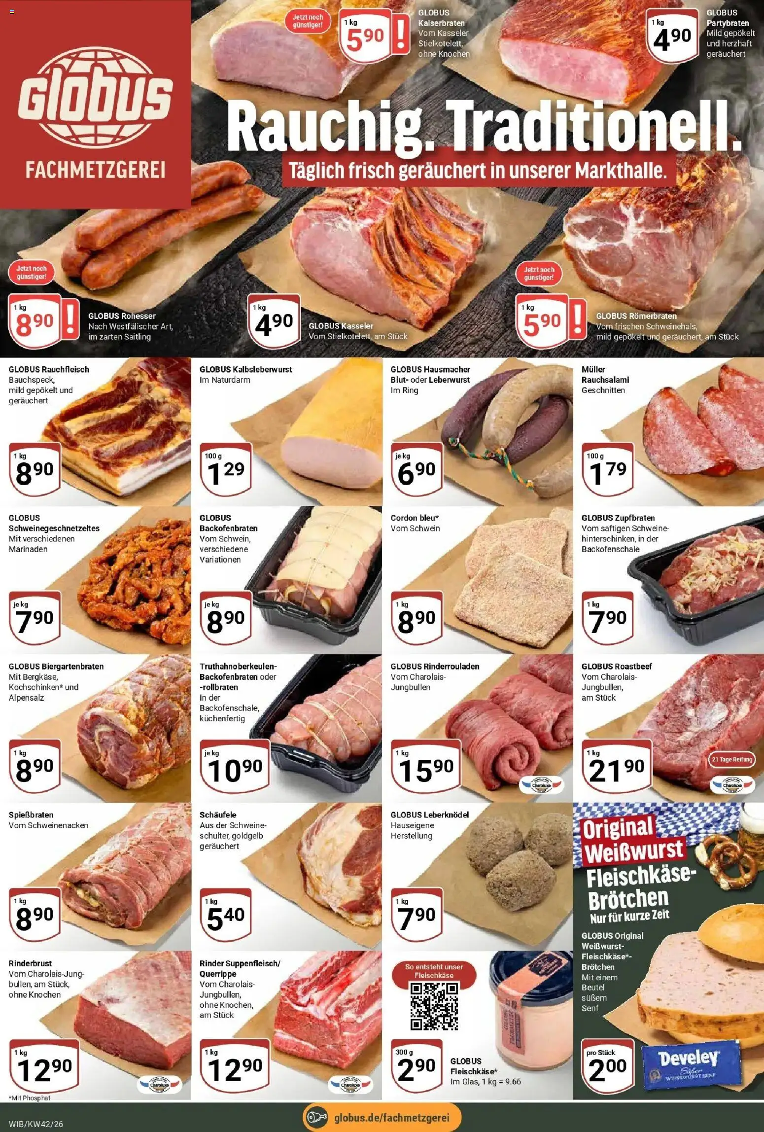 Globus Prospekt Wiesbaden-Nordenstadt (ab 12.10.2026) » Angebote online | Seite: 9 | Produkte: Leberknödel, Rinderrouladen, Weißwurst, Roastbeef