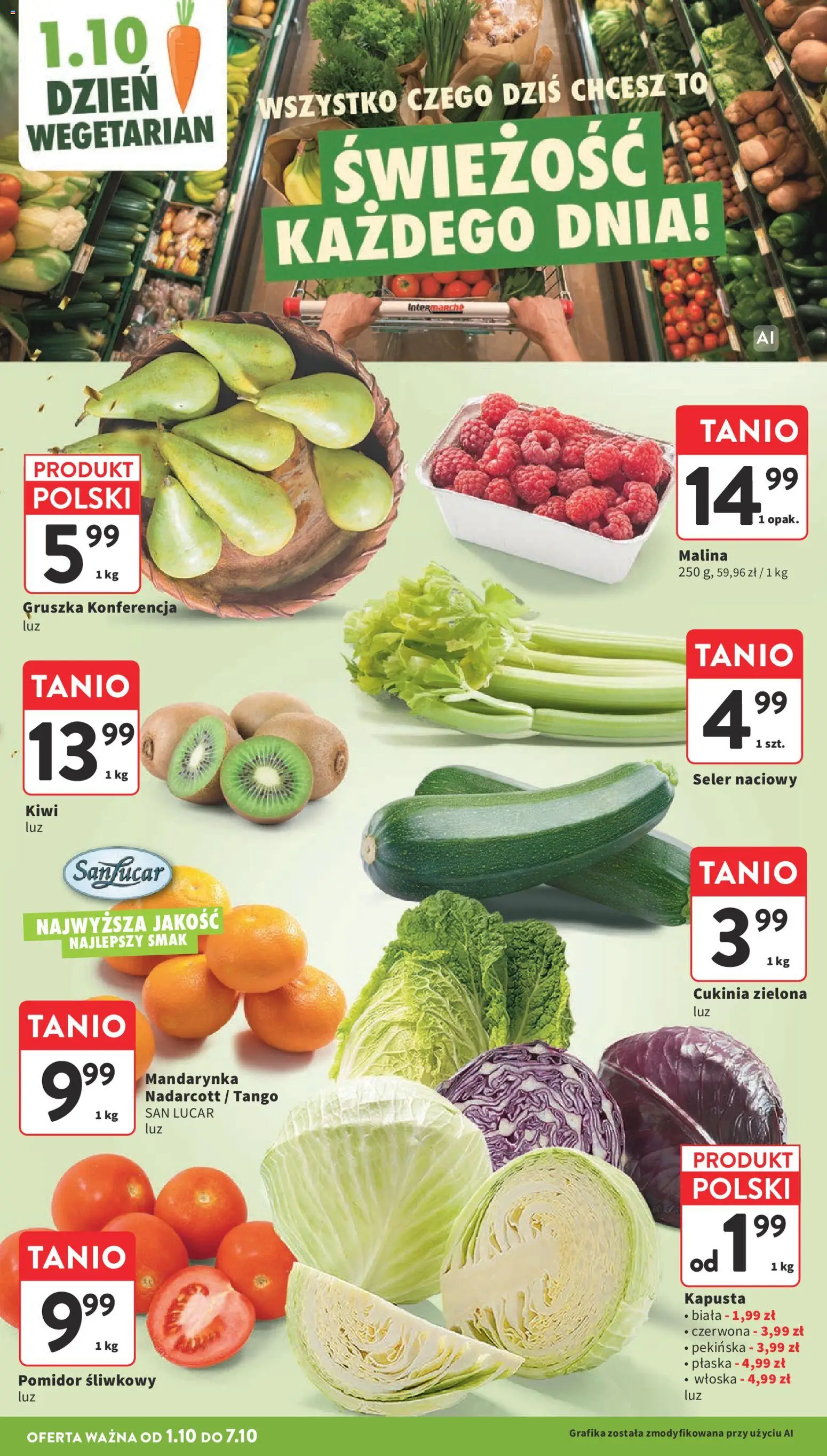 Intermarche gazetka od 01.10.2026 | Strona: 12 | Produkty: Gruszka, Pomidor, Cukinia, Kiwi
