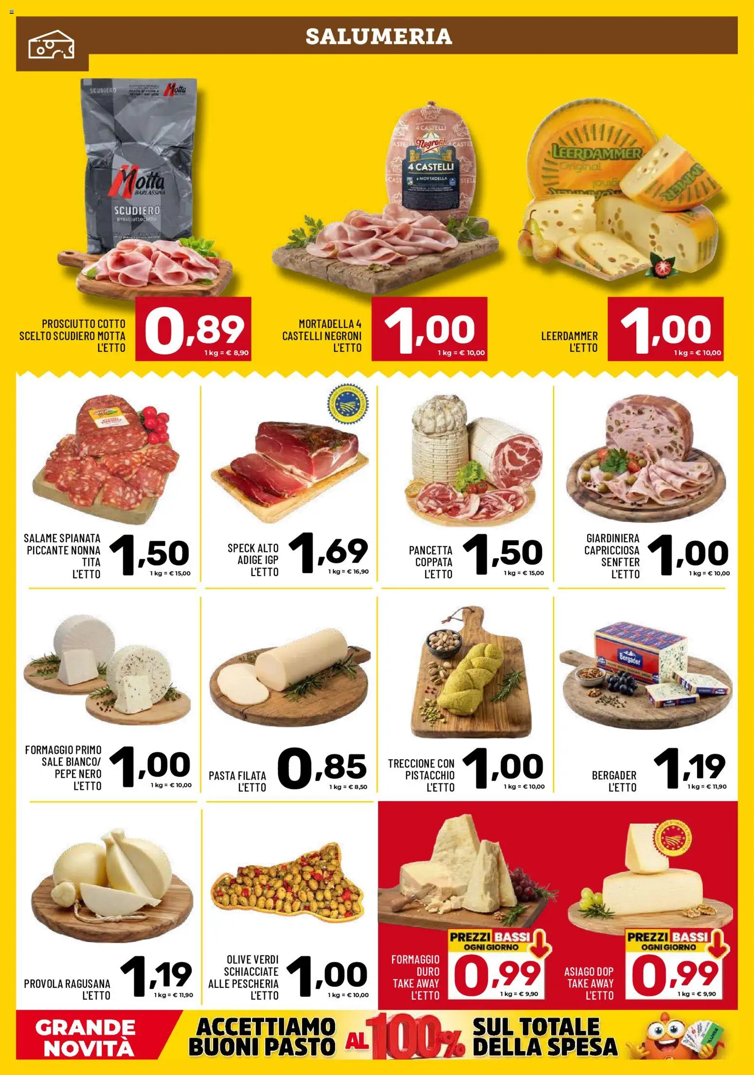Volantino Il Centesimo del 17/07/2026 | Pagina: 2 | Prodotti: Salame, Formaggio, Pasta, Mortadella