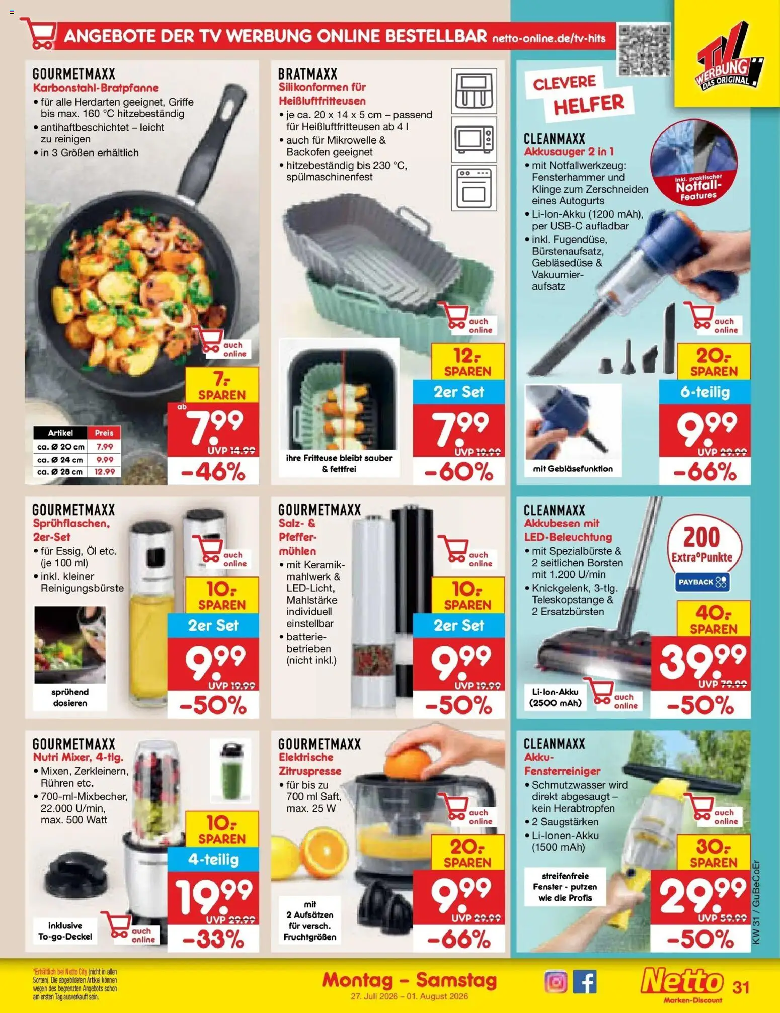 Netto Marken-Discount Prospekt Naumburg – gültig ab 27.07.2026 | Seite: 46 | Produkte: Öl, Batterie, Salz, Fritteuse