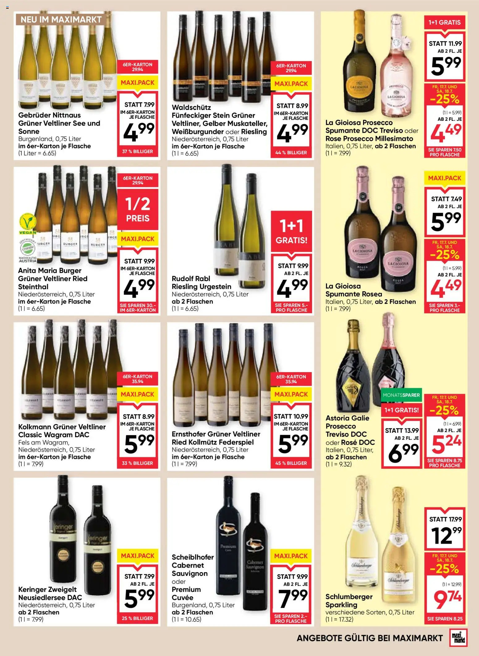 Maximarkt Flugblatt gültig ab 16.07.2026 | Seite: 13 | Produkte: Burger, Prosecco
