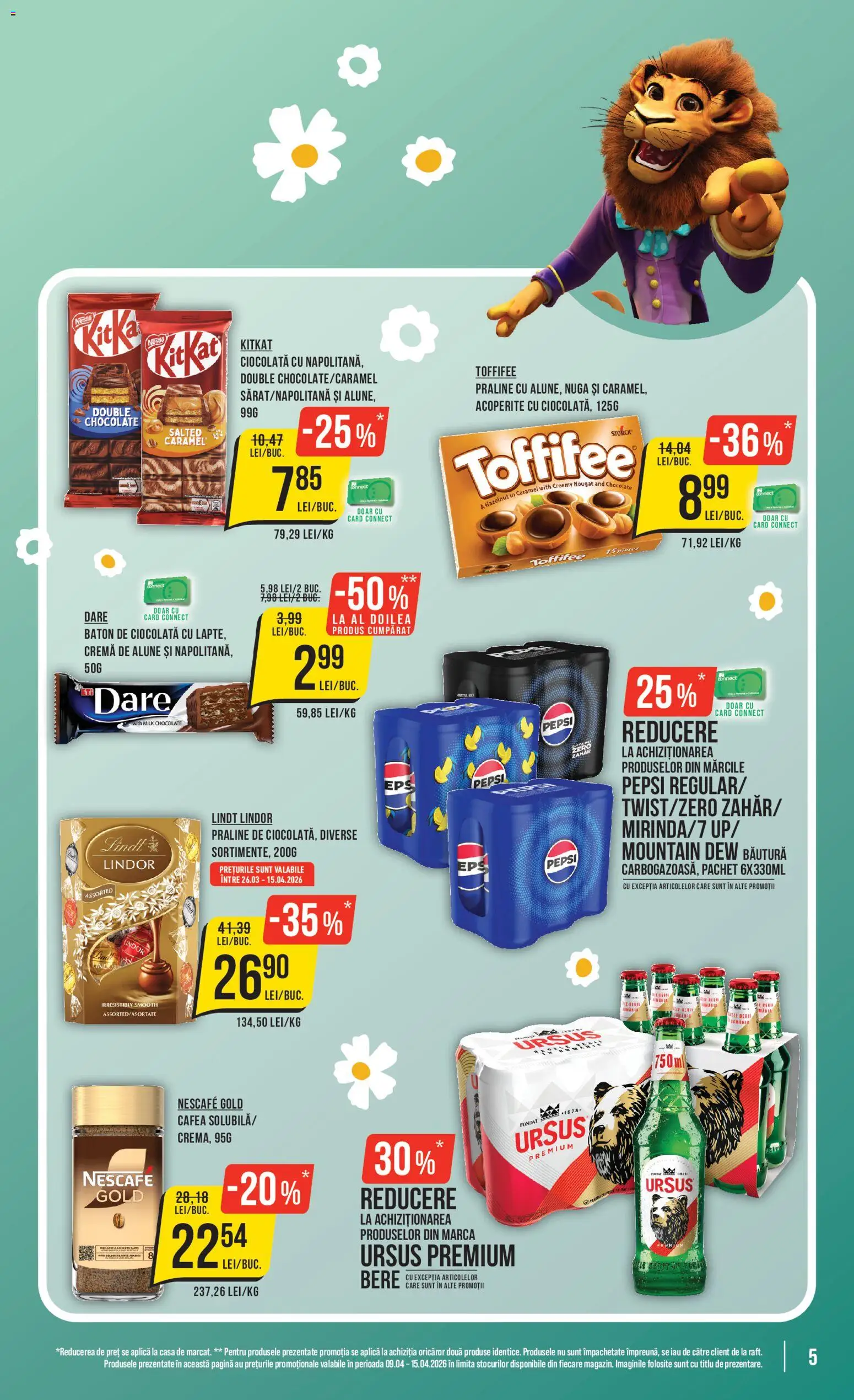 Noul catalog Mega Image – valabil de la 09.04.2026 | Pagină: 5 | Produse: Cremă, Cafea, Ciocolată, Bere