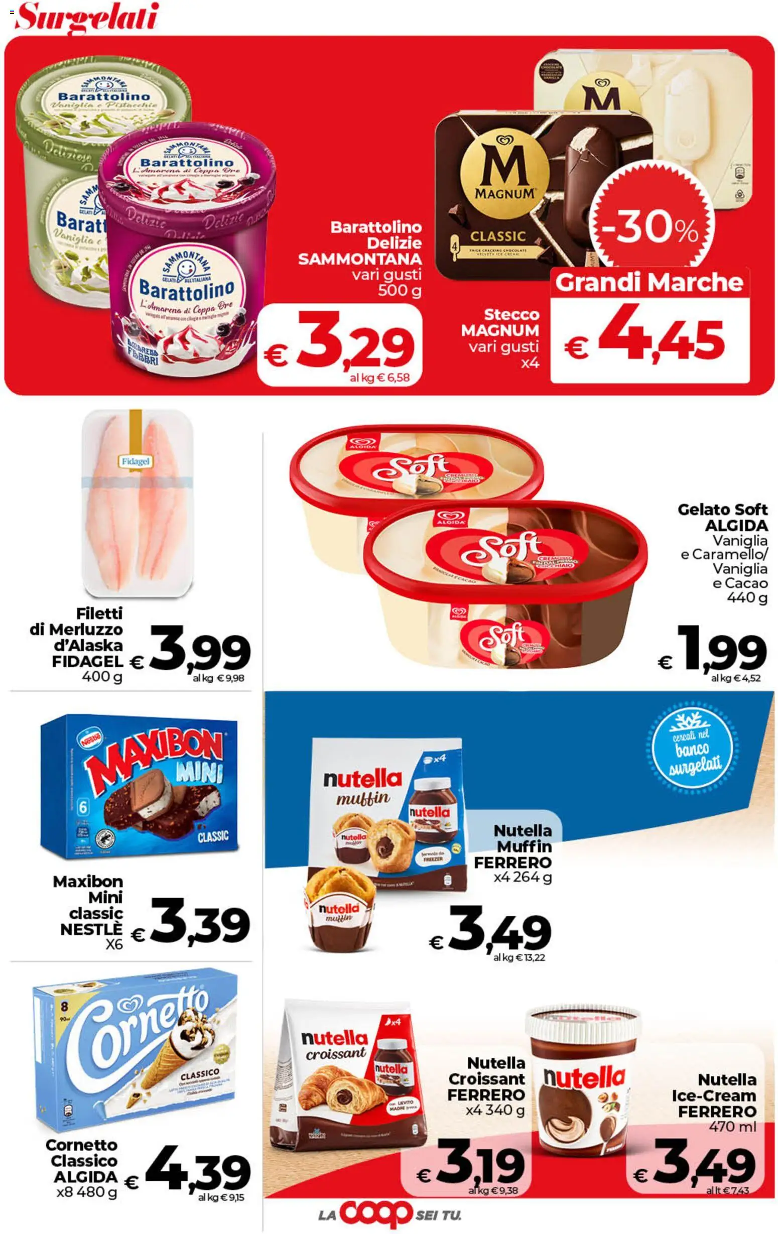 Volantino COOP del 18.06.2026 | Pagina: 24 | Prodotti: Merluzzo, Gelato, Freezer, Muffin