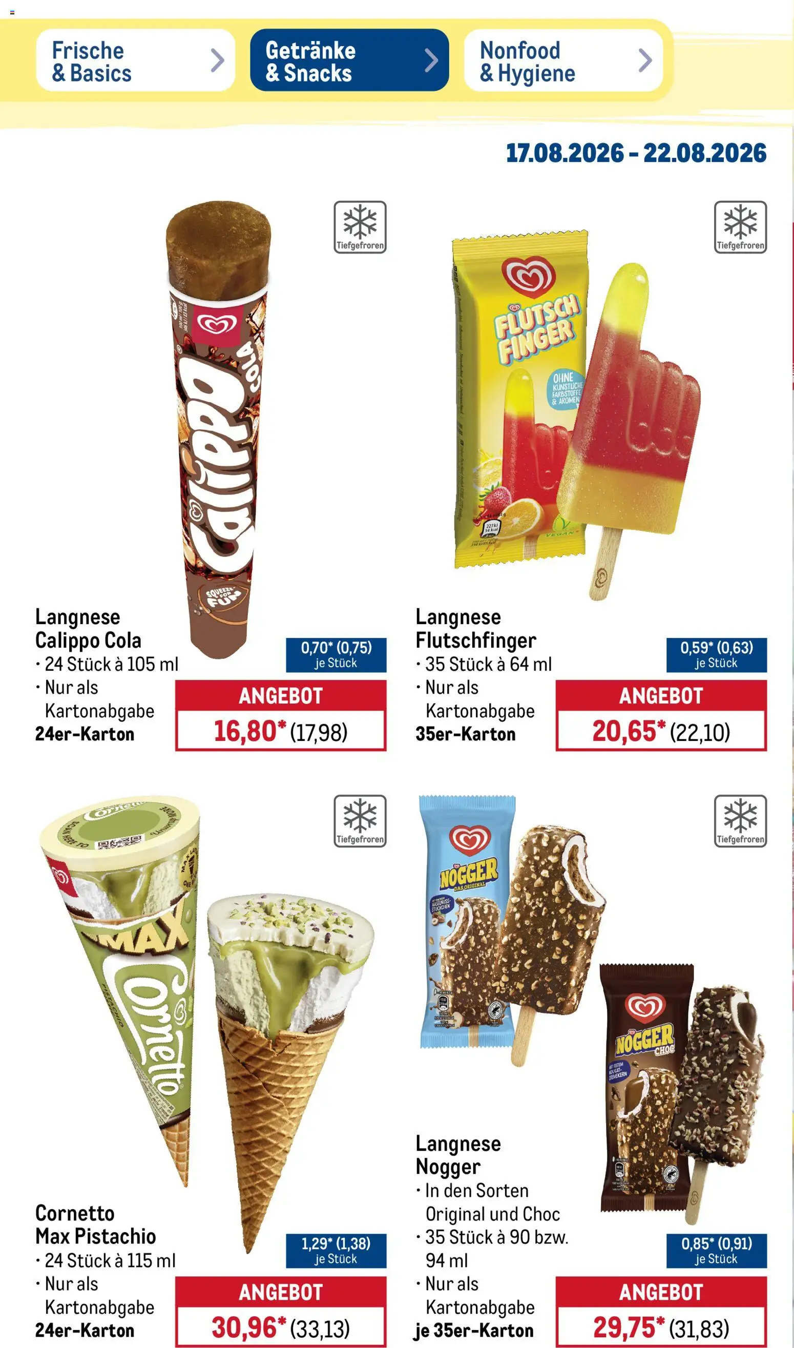 Metro Prospekt – gültig ab 17.08.2026 | Seite: 24 | Produkte: Langnese, Cola