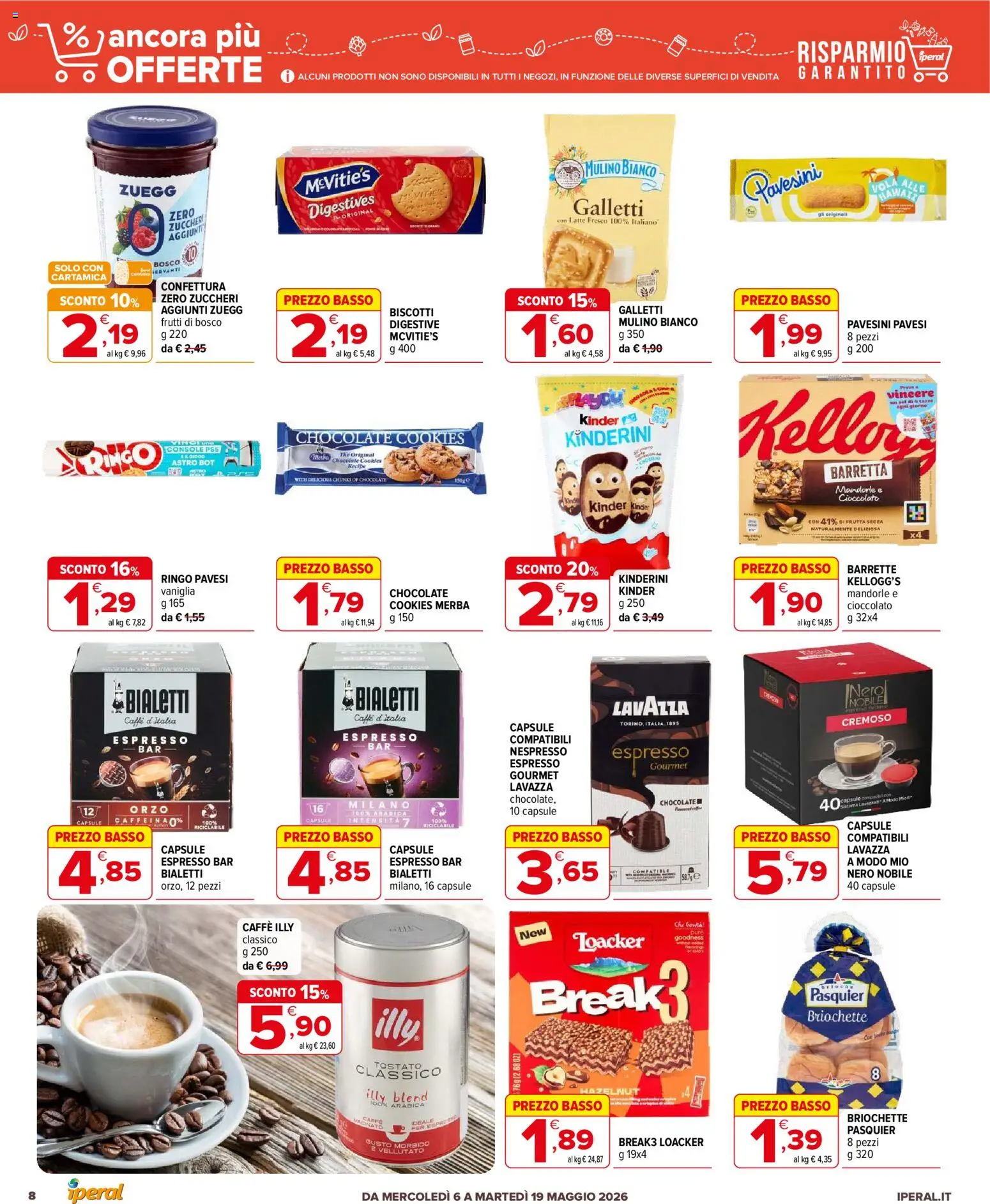 Volantino Iperal del 06.05.2026 | Pagina: 8 | Prodotti: Frutta, Mandorle, The, Lavazza