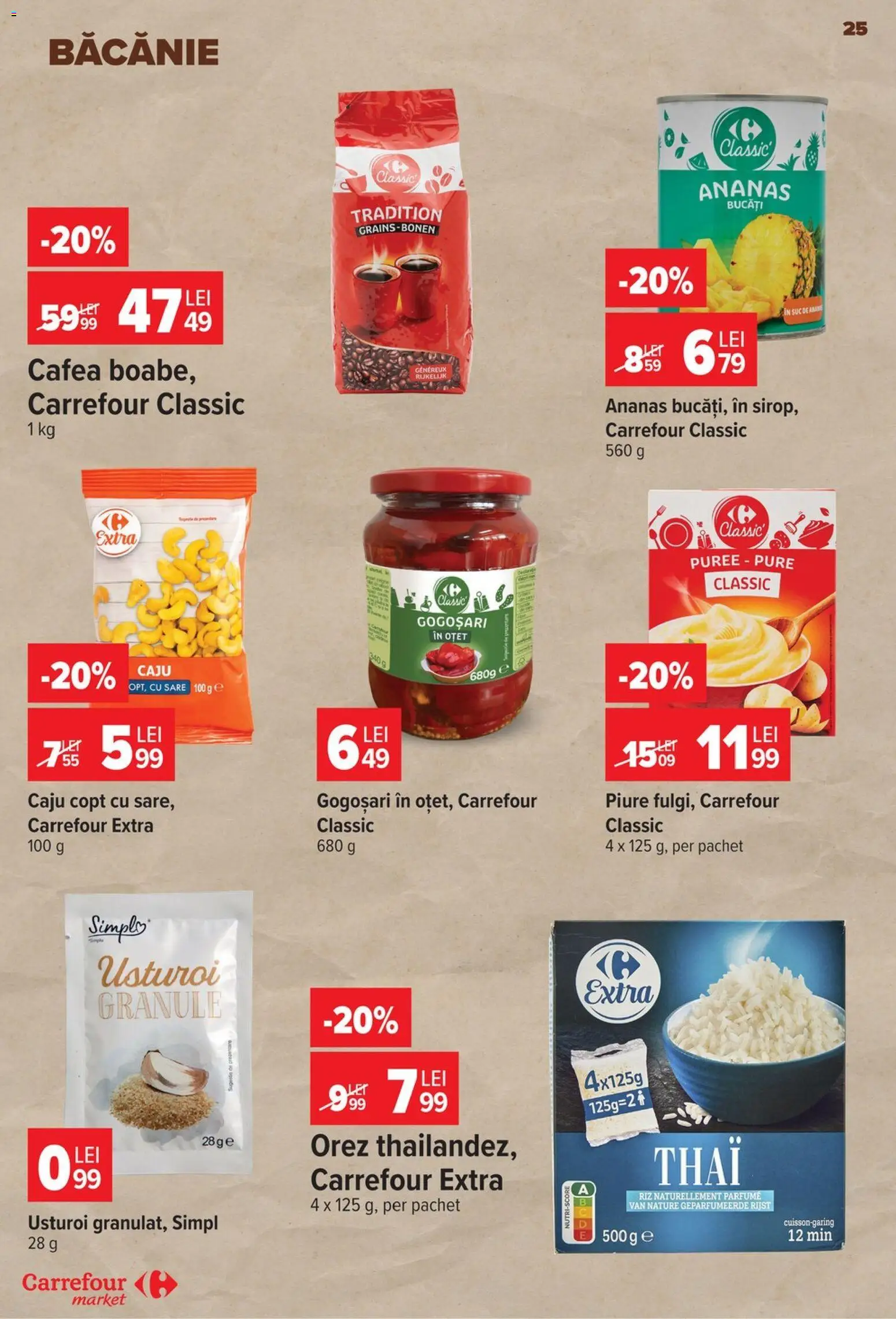 Noul catalog Carrefour – valabil de la 29.07.2026 | Pagină: 25 | Produse: Oțet, Orez, Ananas, Sare