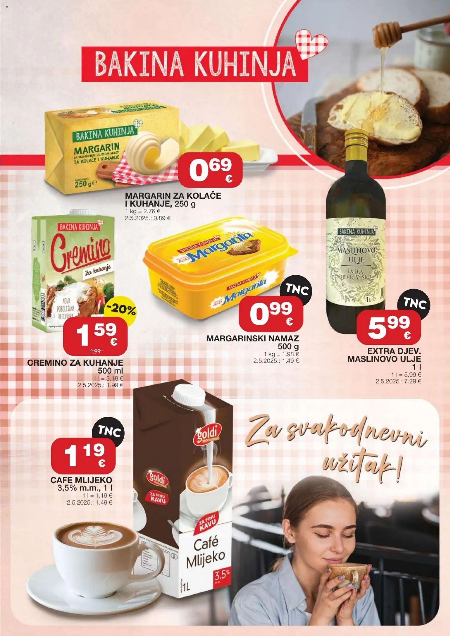 Stanić Diskont katalog | vrijedi od 05.03.2026 | Stranica: 5 | Proizvodi: Mlijeko, Maslinovo ulje, Margarin, Kuhinja