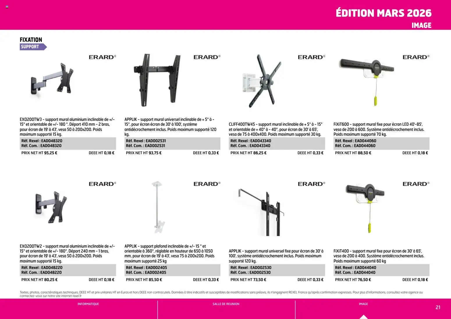 {H1} | Page: 21 | Produits: Support mural, Poids