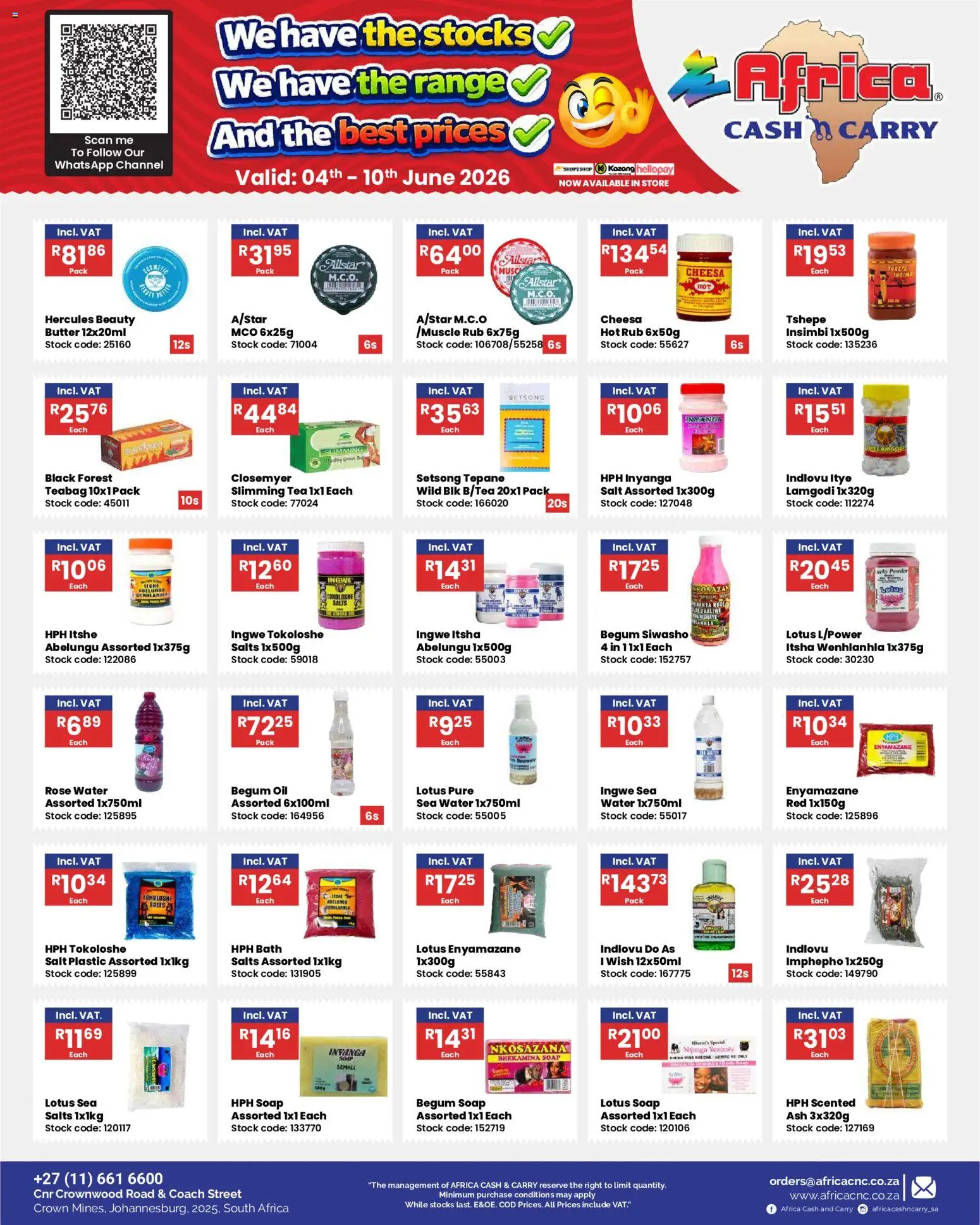 New Africa Cash & Carry catalogue – valid from 04.06.2026 | Page: 23 | Products: Oil, Stock, Soap, Water
