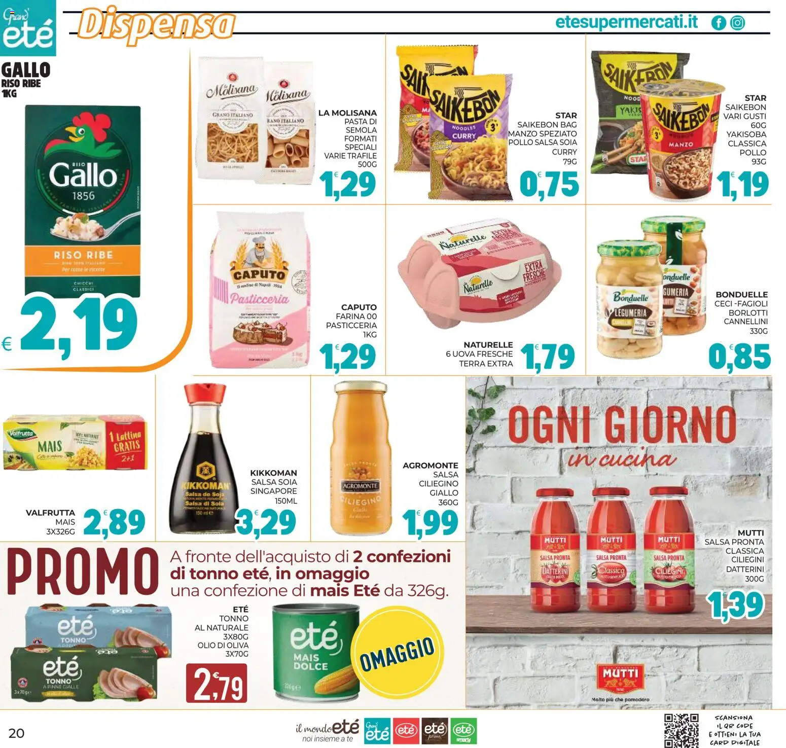 Volantino Eté del 12.06.2026 | Pagina: 20 | Prodotti: Uova, Ceci, Fagioli, Farina