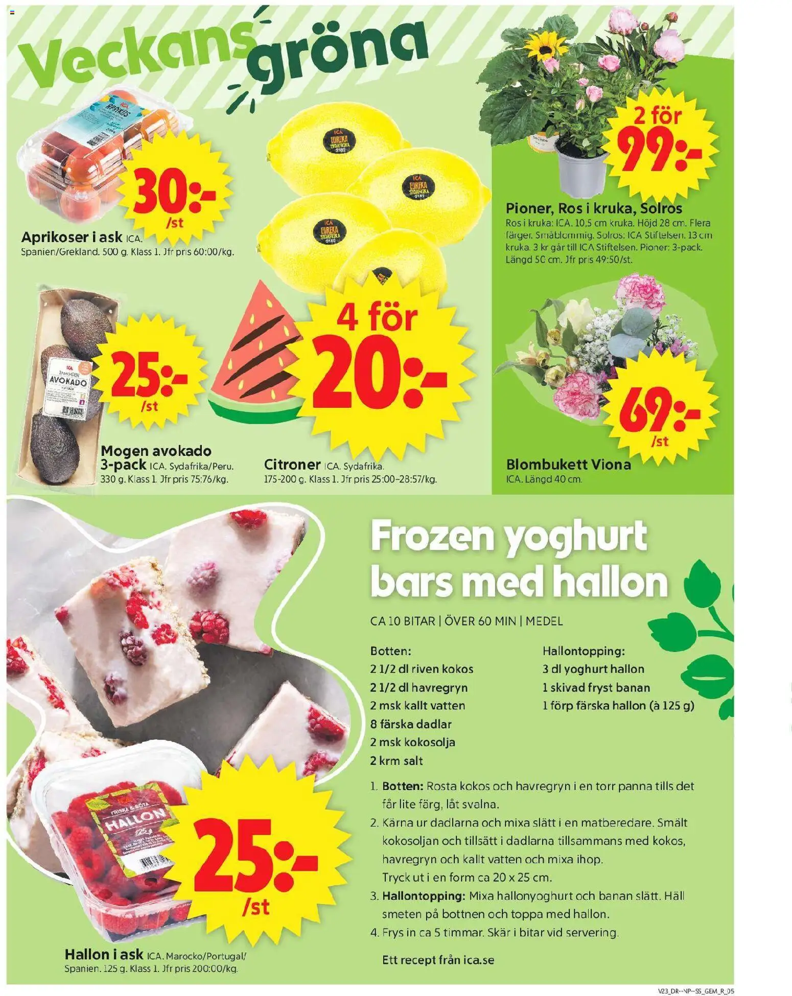 ICA Supermarket reklamblad aktuell från 01.06.2026 | Sida: 5 | Produkter: Kruka, Yoghurt, Häll, Frys