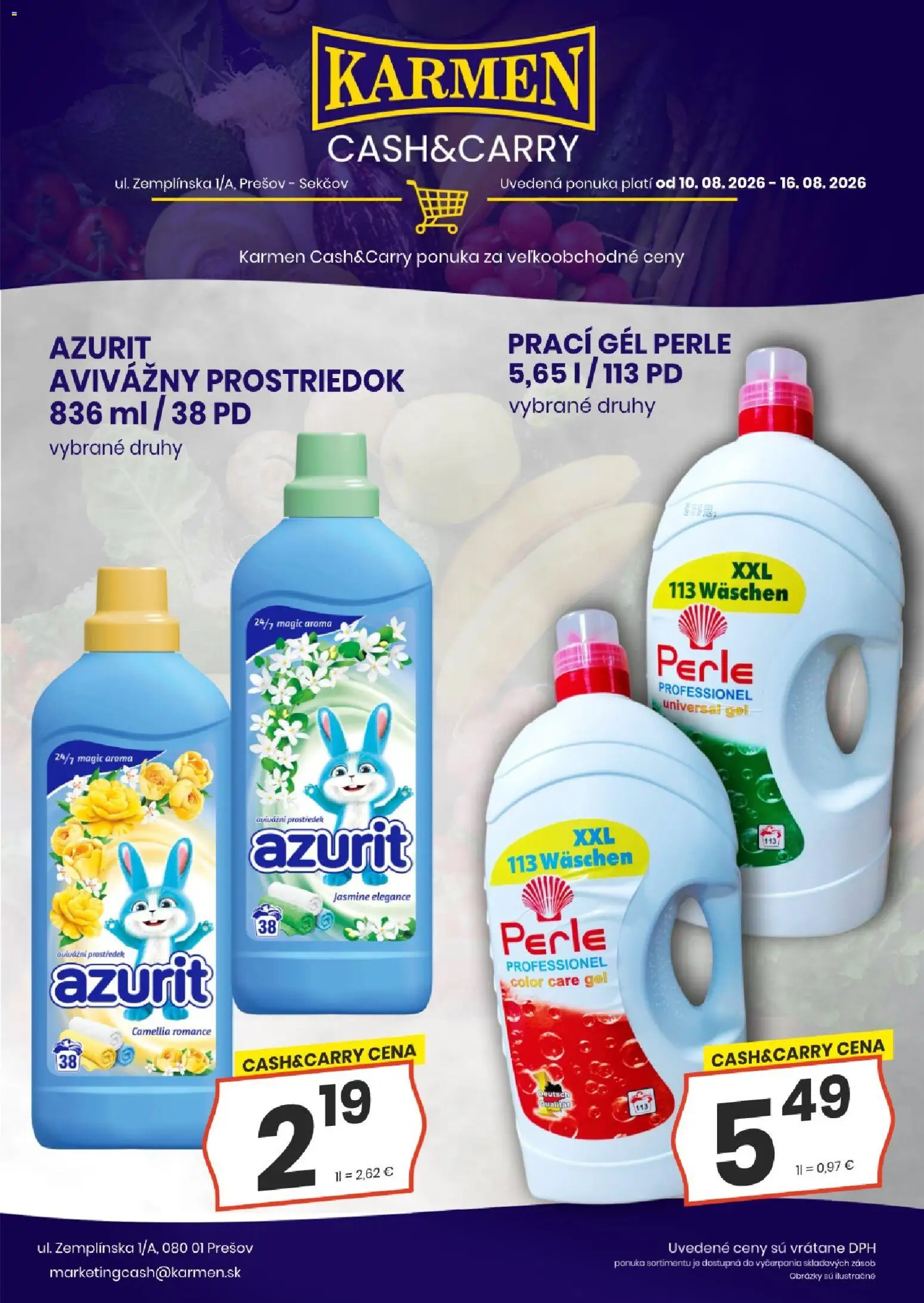 Nové KARMEN CBA akcie – leták je platný od 10.08.2026 | Strana: 5 | Produkty: Prací gél